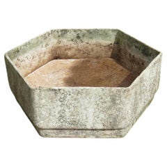 Large Hexagon concrete Garden Planter 1970s
