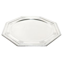 Große sechseckige Art Deco Tiffany & Co. Sterling Silber Kompott/Fußkuchenteller