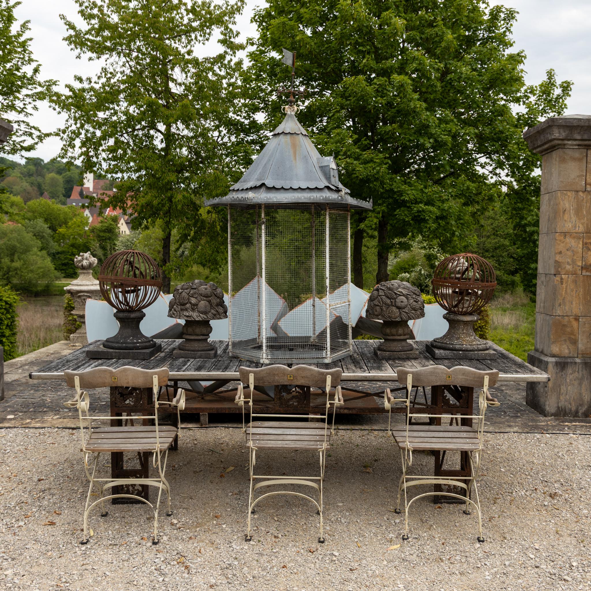 Large Hexagonal Birdcage with Weather Vane, Late 19th Century For Sale 6