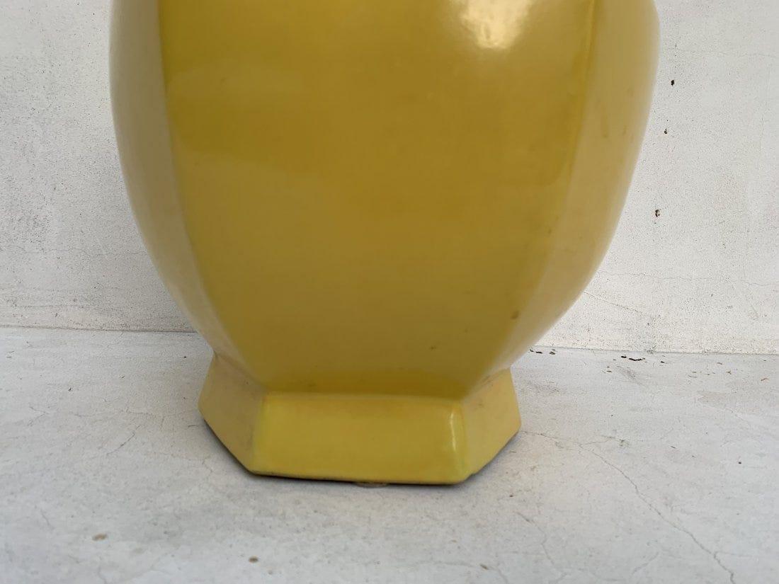 American Large Hexagonal Ceramic Vase For Sale