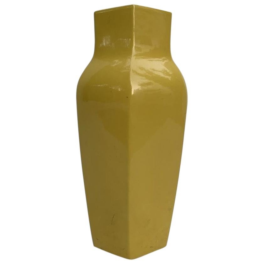 Large Hexagonal Ceramic Vase For Sale