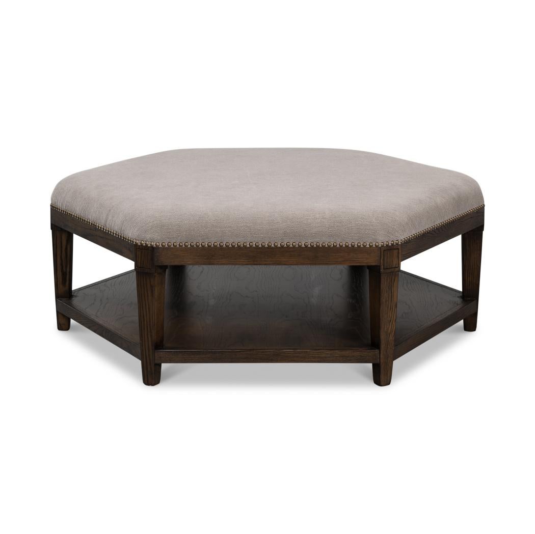Large Hexagonal Ottoman For Sale 4