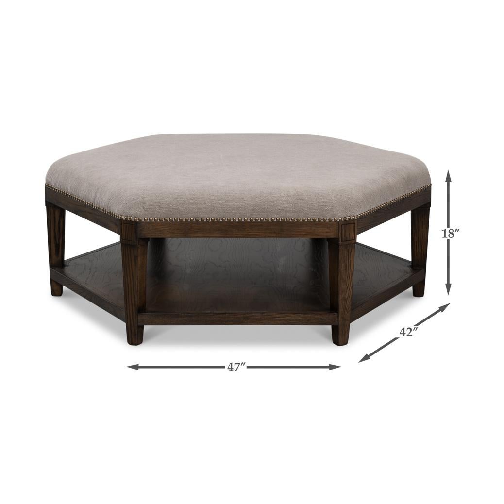 Large Hexagonal Ottoman For Sale 5