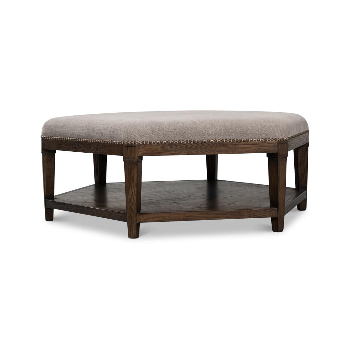 Contemporary Large Hexagonal Ottoman For Sale
