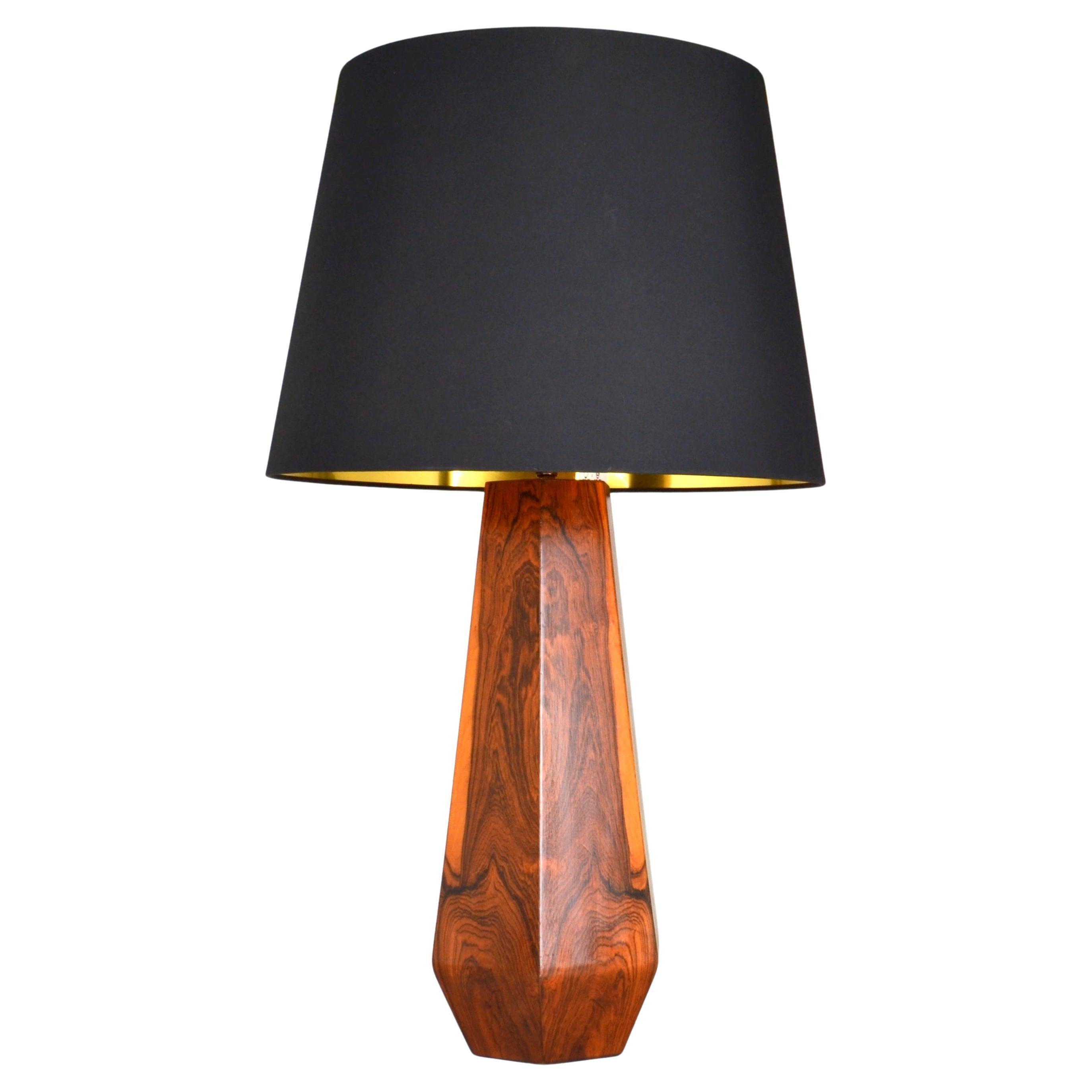 Large Hexagonal Plywood Table Lamp