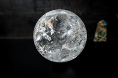 Large High-Grade Clear Quartz Crystal Sphere with Natural Rainbows