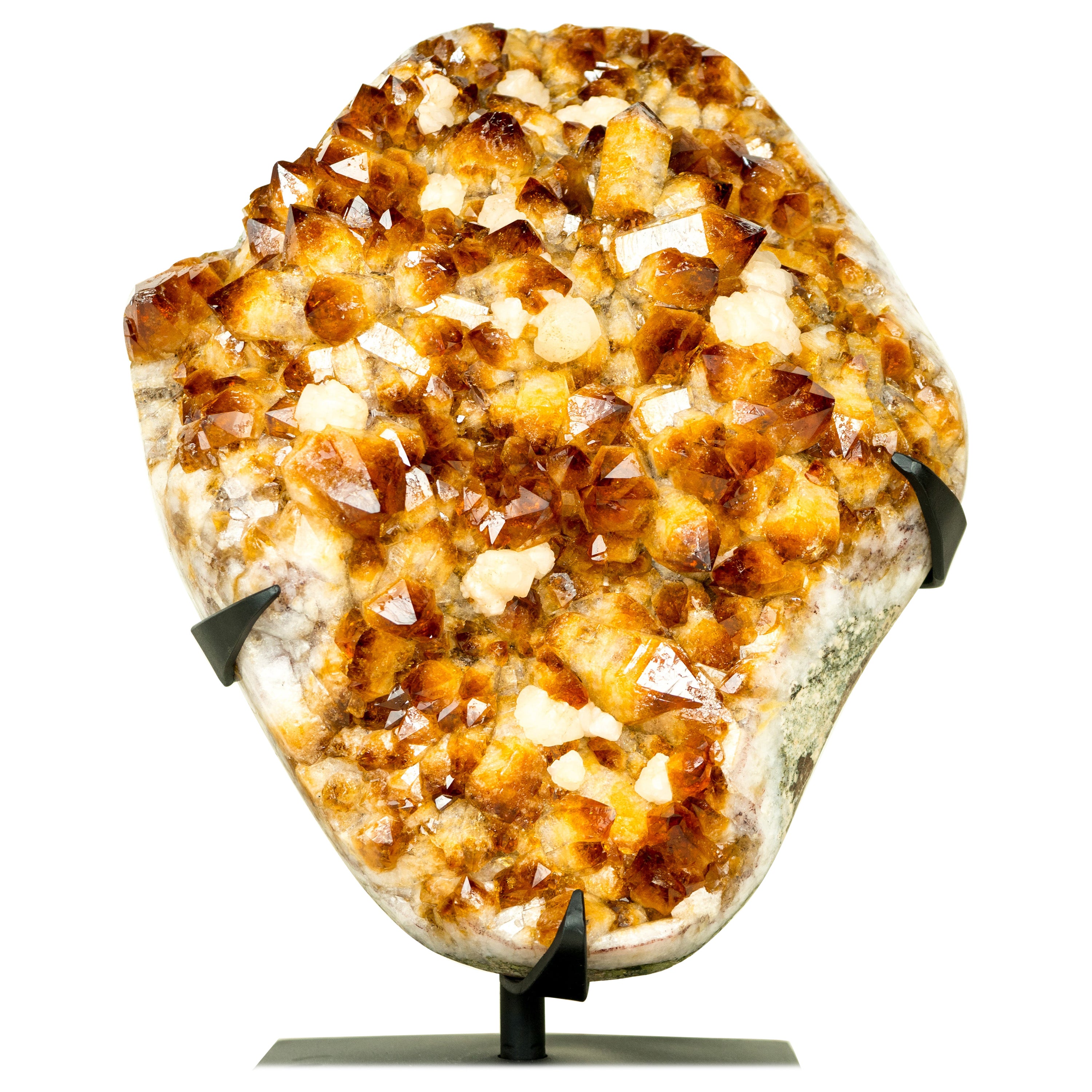 Grande cluster di citrino naturale di alta qualità con druzy citrino ambrato AAA in vendita