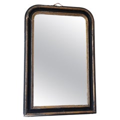 Large High Quality Antique Louis Philippe Mirror in Black and Gold France Late 1 Large High Quality Antique Louis Philippe Mirror in Black and Gold France Late 1