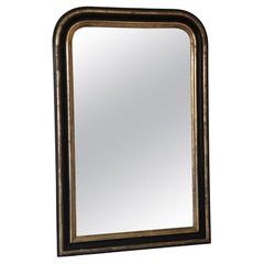 Large High Quality Antique Louis Philippe Mirror in Black and Gold France Late 1 Large High Quality Antique Louis Philippe Mirror in Black and Gold France Late 1