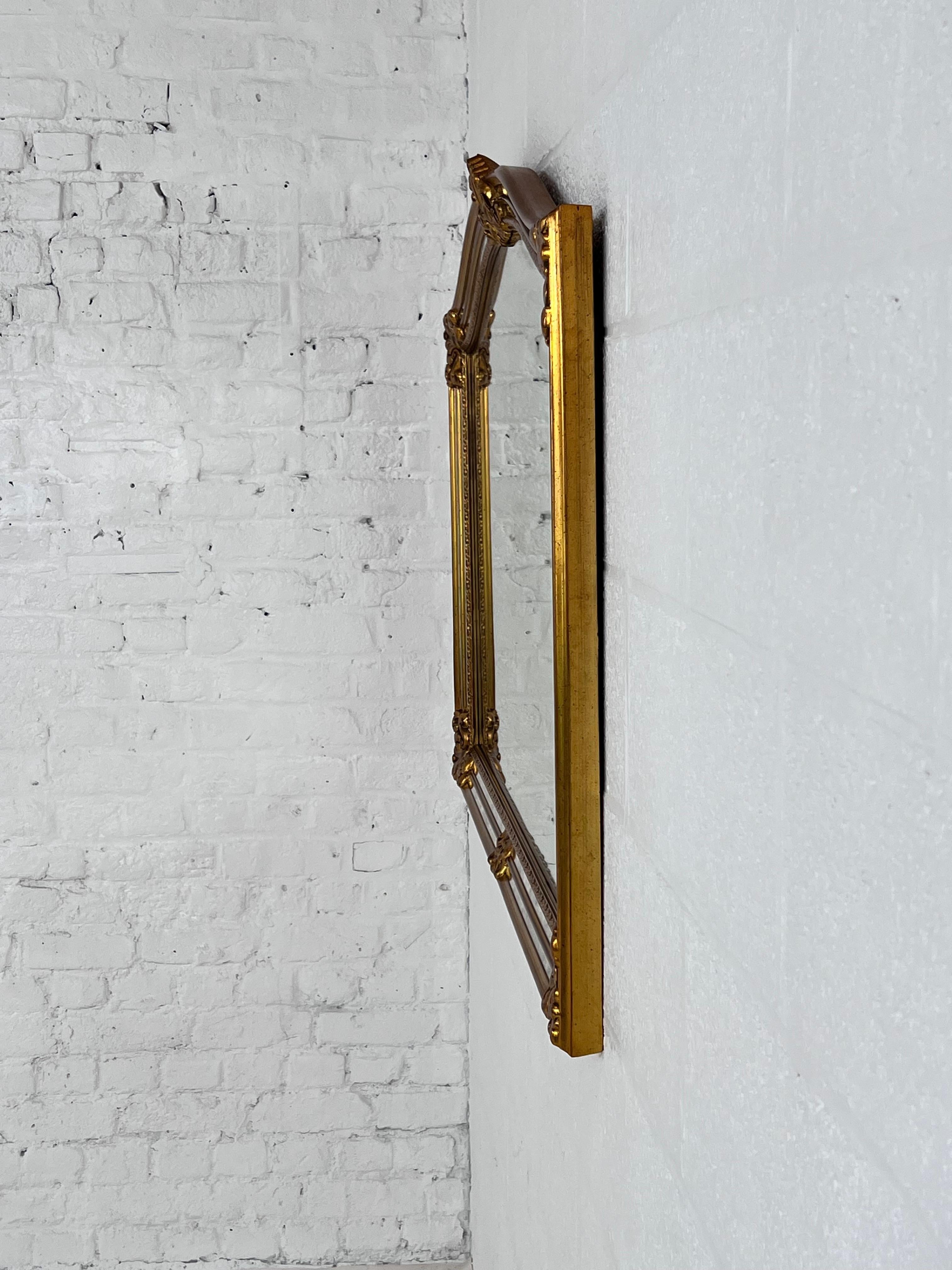 European Large High-Quality Gilded Glazing Bead and Bevelled Mirror For Sale