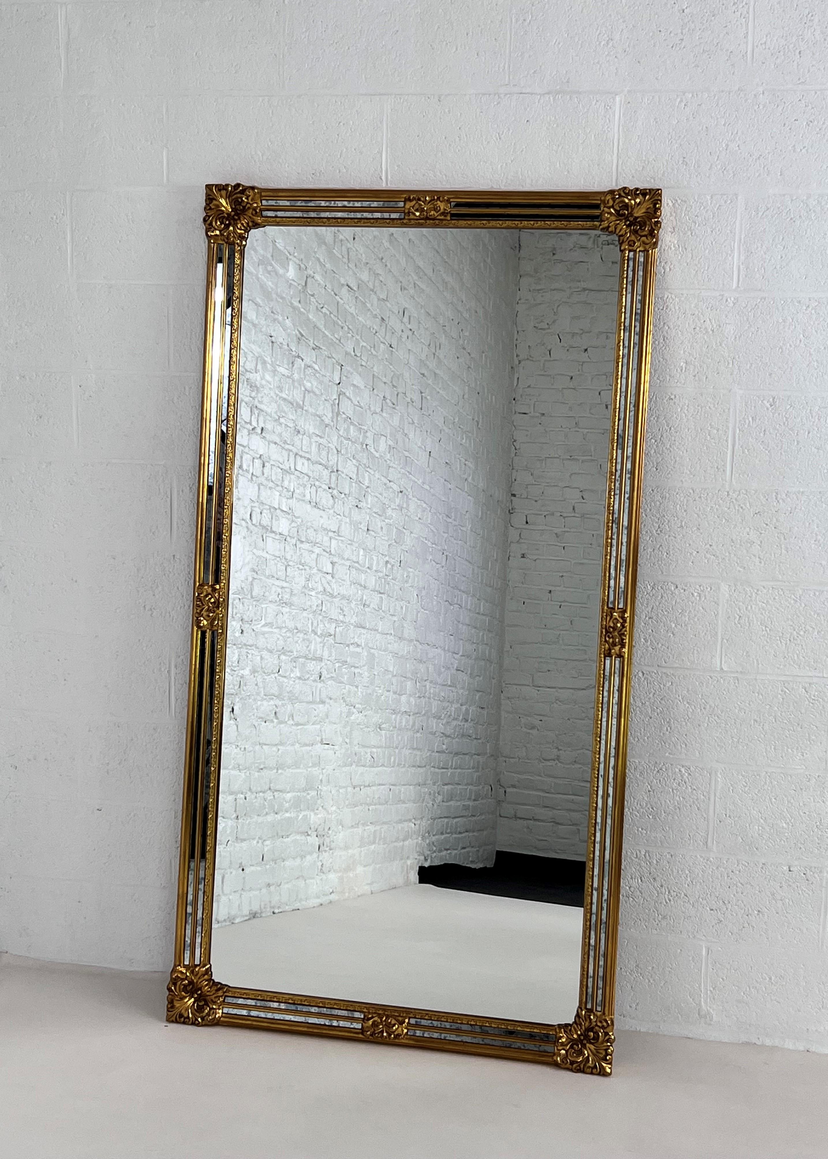 Grande parclose dorée de haute qualité et miroir biseauté Excellent état - En vente à Tourcoing, FR