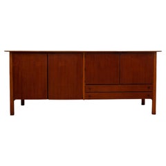 Großes Sideboard aus hohem Teakholz mit schwebender Platte, hergestellt in Dänemark, 1950er Jahre