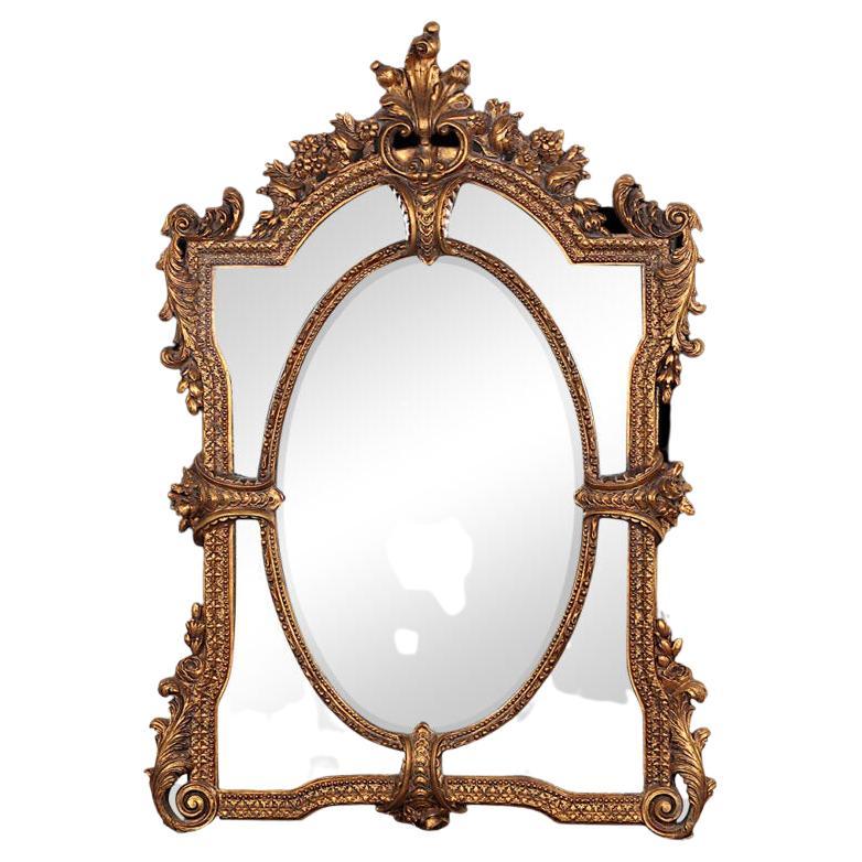 Large Highly Detailed Gilt Framed Louis XVI Style Mirror