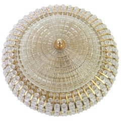 1 of 2 Large Hillebrand Brass Glass and Lucite Bead Wall Lights, Germany, 1960s