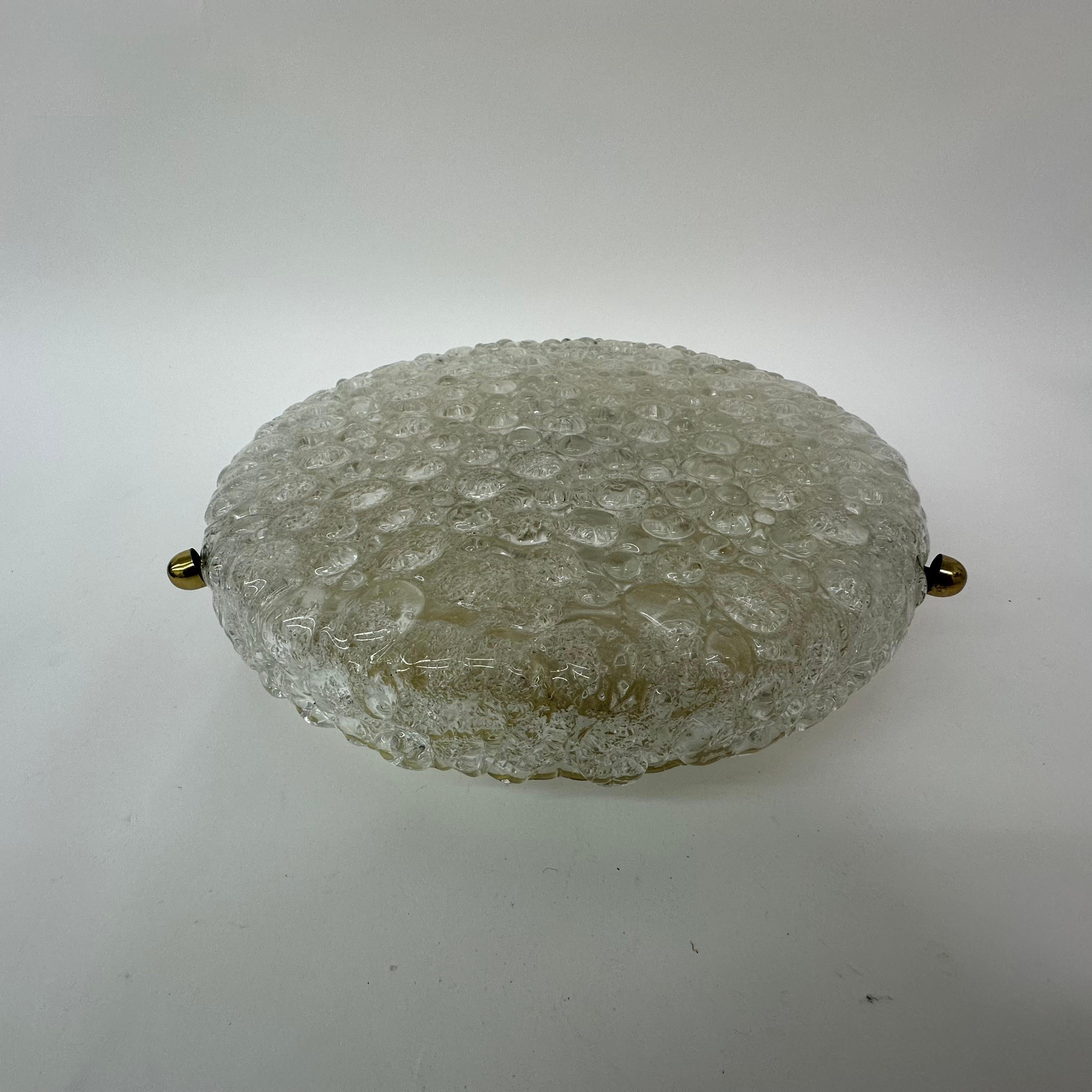 Large Hillebrand flush mount ceiling lamp murano glass , 1970’s Germany For Sale 5