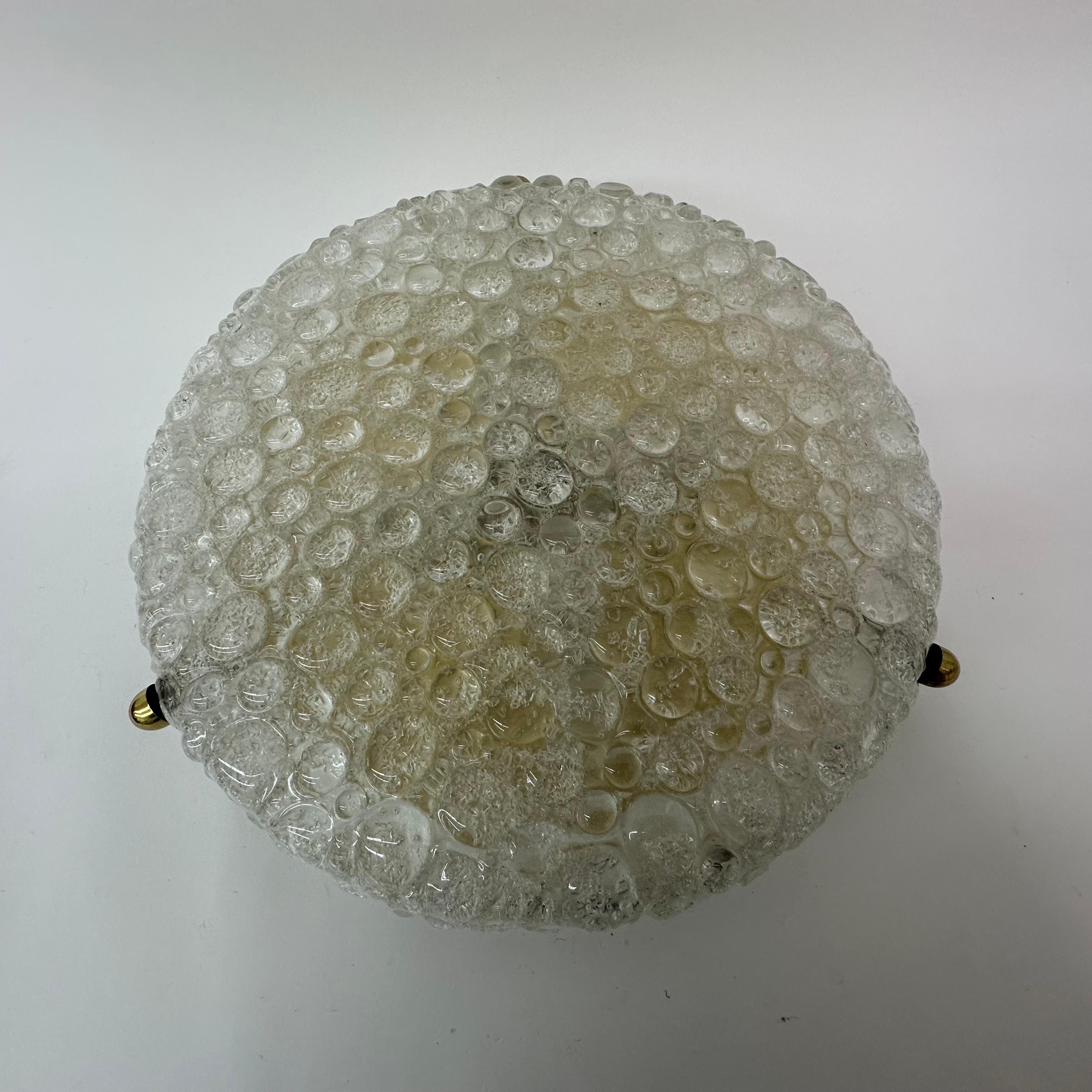 Large Hillebrand flush mount ceiling lamp murano glass , 1970’s Germany For Sale 6