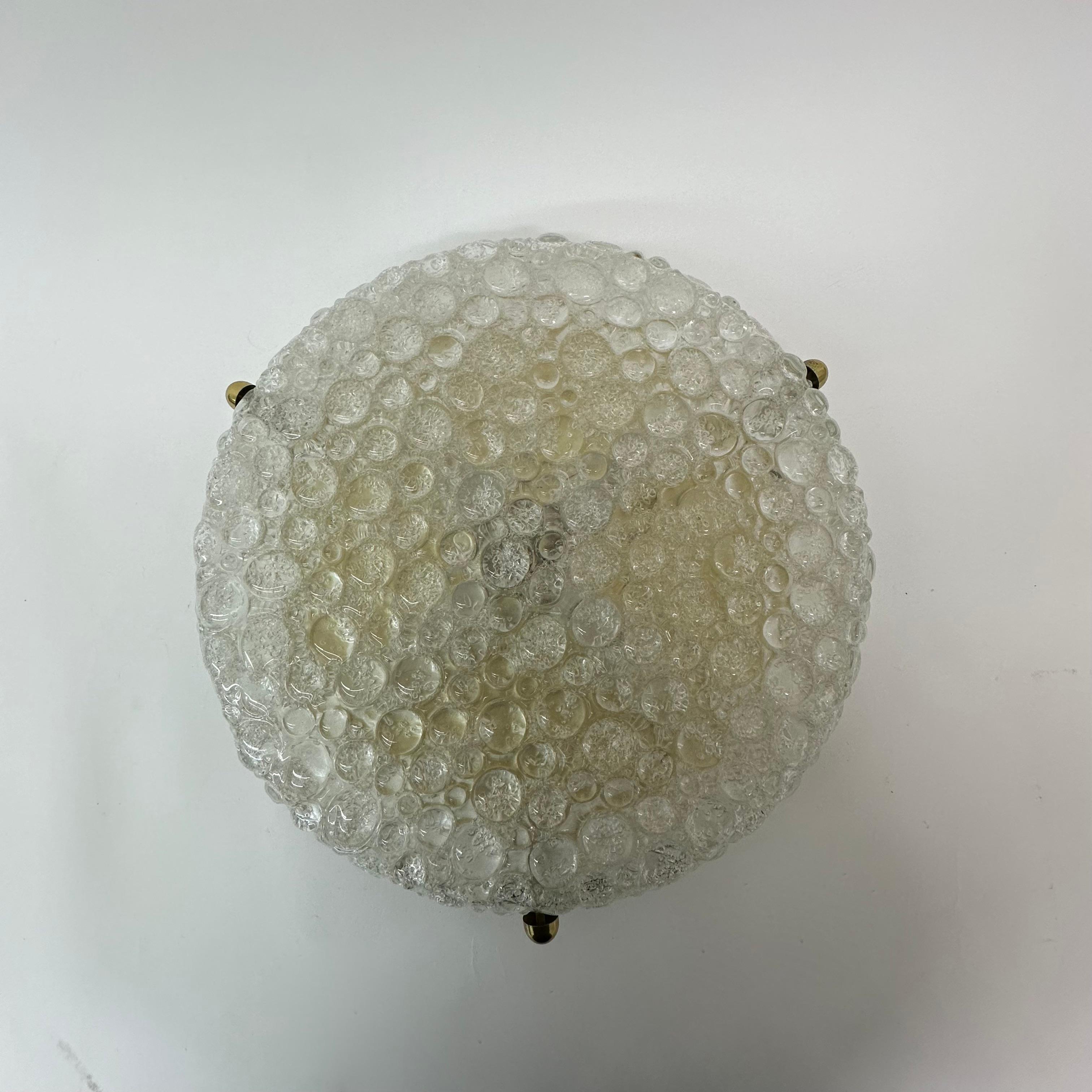 Mid-Century Modern Large Hillebrand flush mount ceiling lamp murano glass , 1970’s Germany For Sale