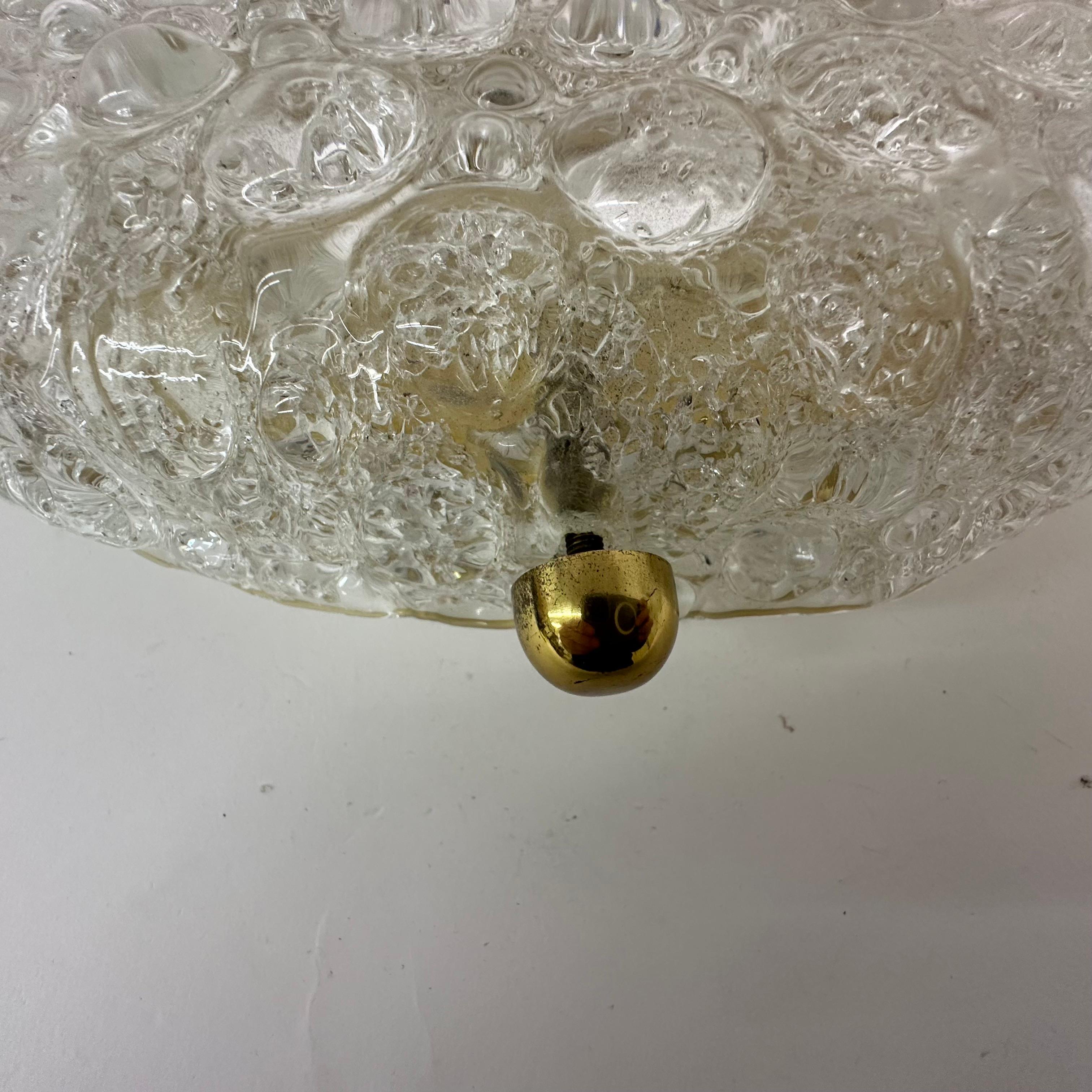 Large Hillebrand flush mount ceiling lamp murano glass , 1970’s Germany For Sale 2