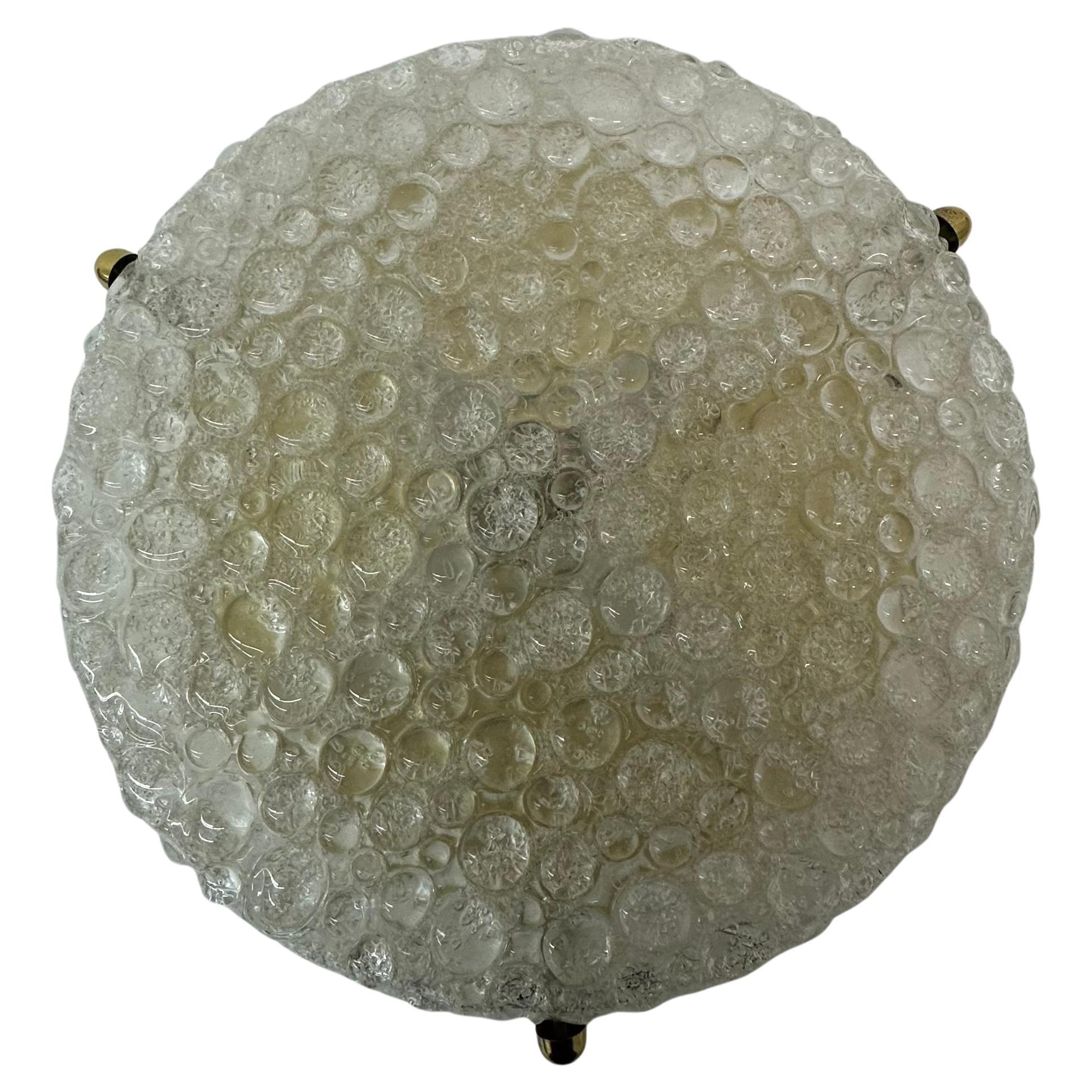 Large Hillebrand flush mount ceiling lamp murano glass , 1970’s Germany For Sale