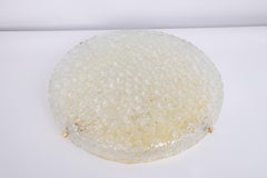 Large Hillebrand Flush Mount Ice Glass, Germany, 1970s