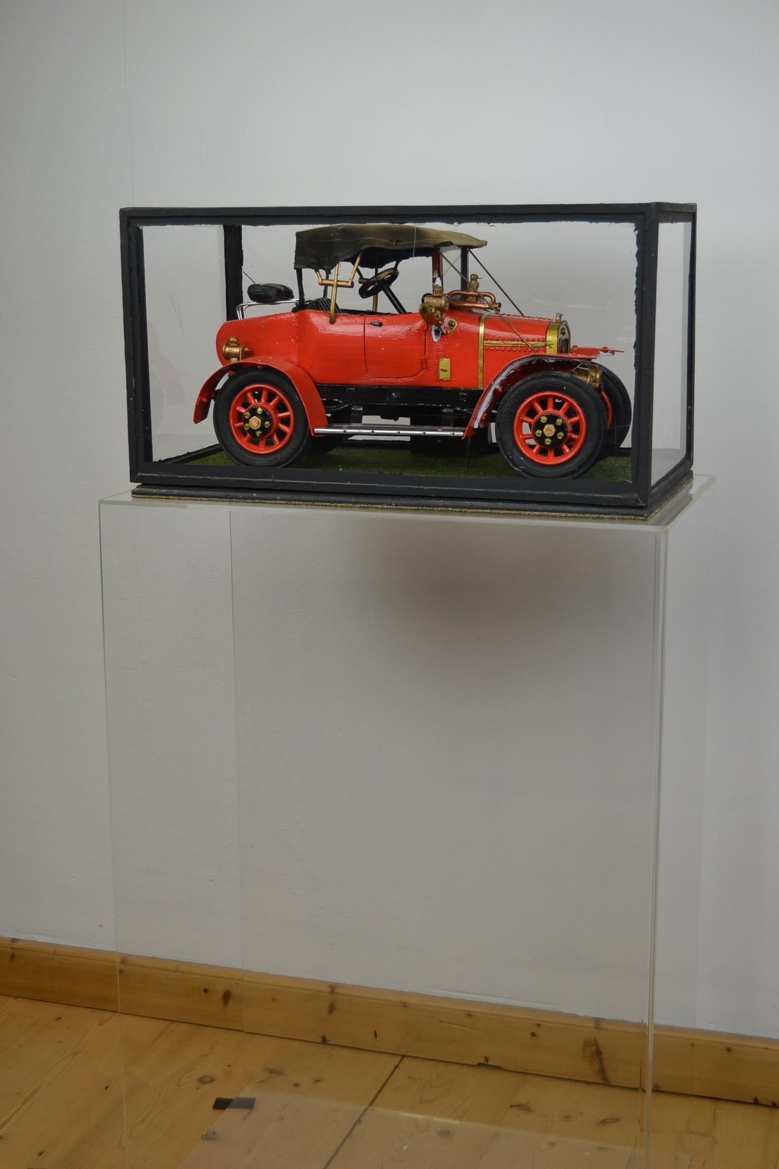 Large Hillman 8.9 Hp 1913 Model Car of Dr. H. Crippen, Handcrafted, 1960s 1