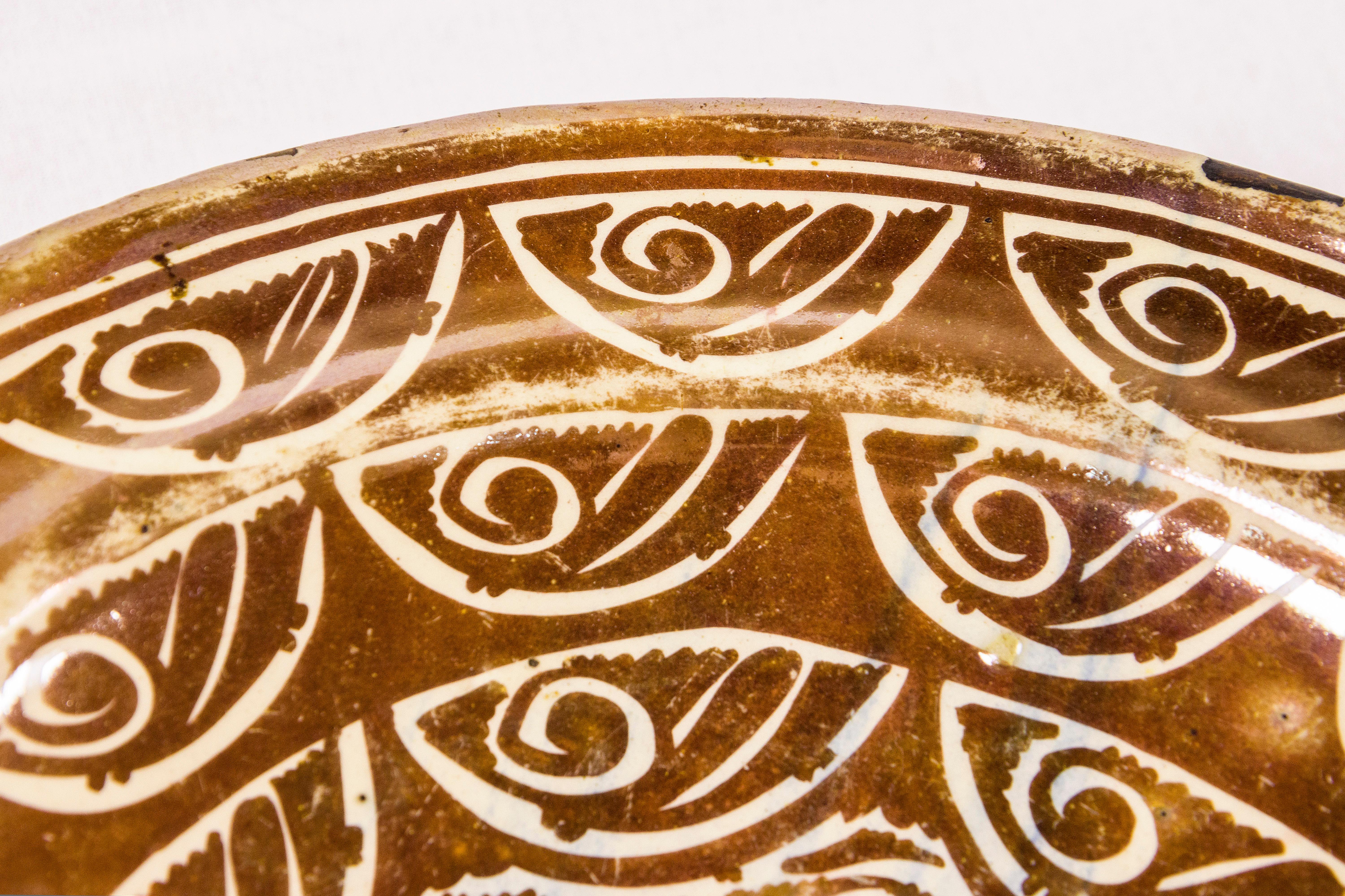 Large Hispano-Moresque Blue & Copper Lustre Bowl, XVII Century, Spain For Sale 1