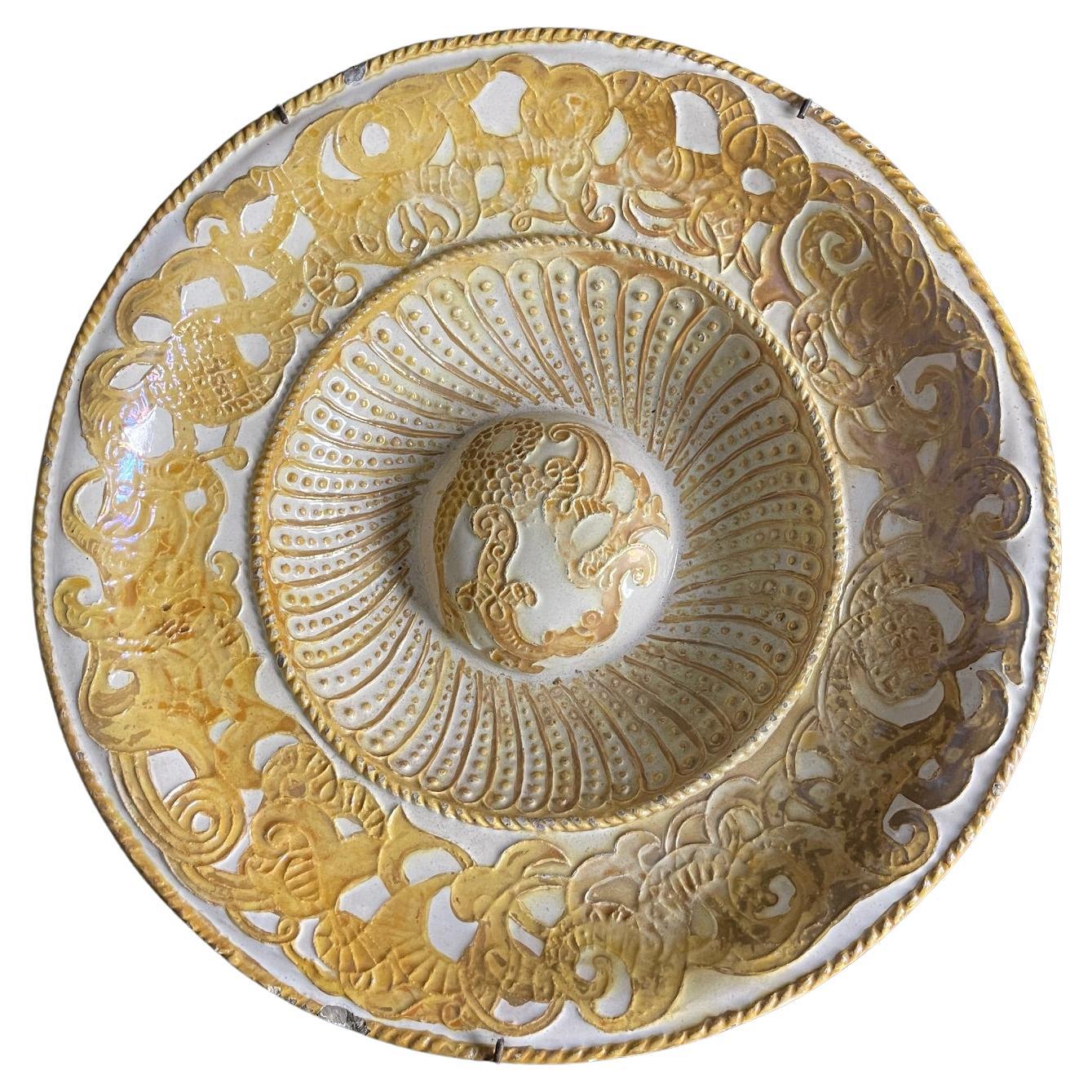 Large Hispano Moresque plate  For Sale