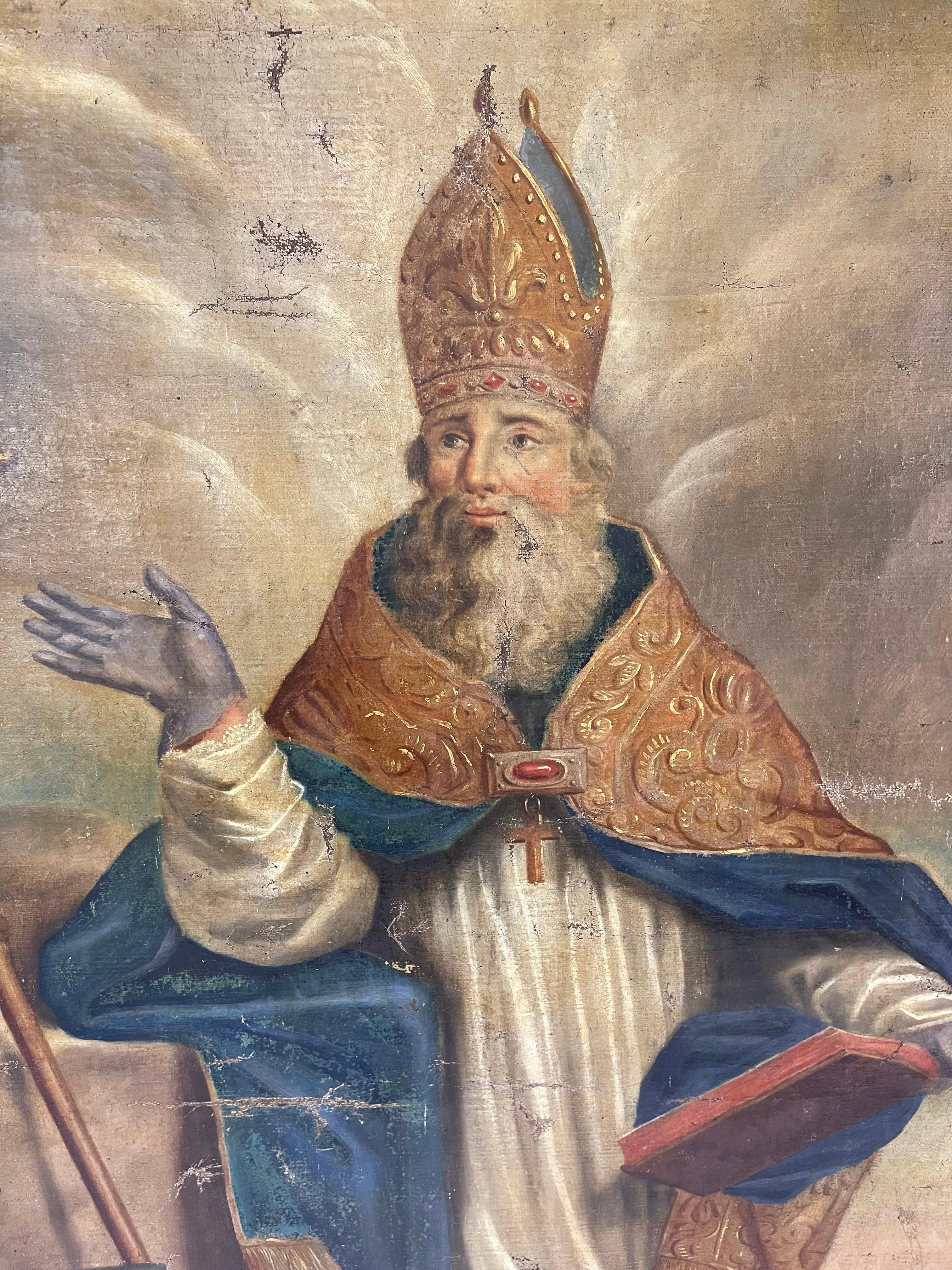Large Historic 18th-Century Painting of Saint Eligius from 1790 For Sale 3