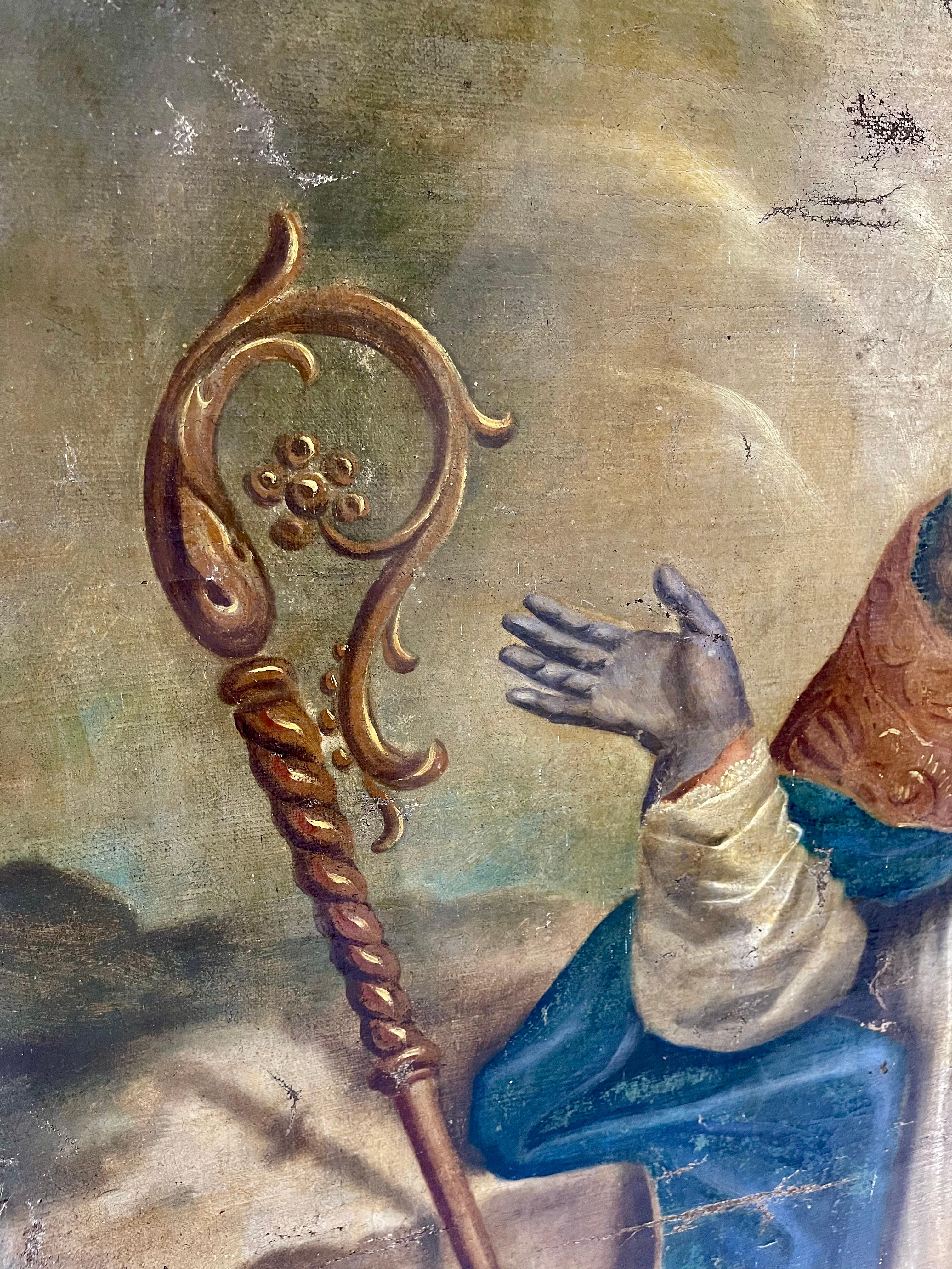 Large Historic 18th-Century Painting of Saint Eligius from 1790 For Sale 4