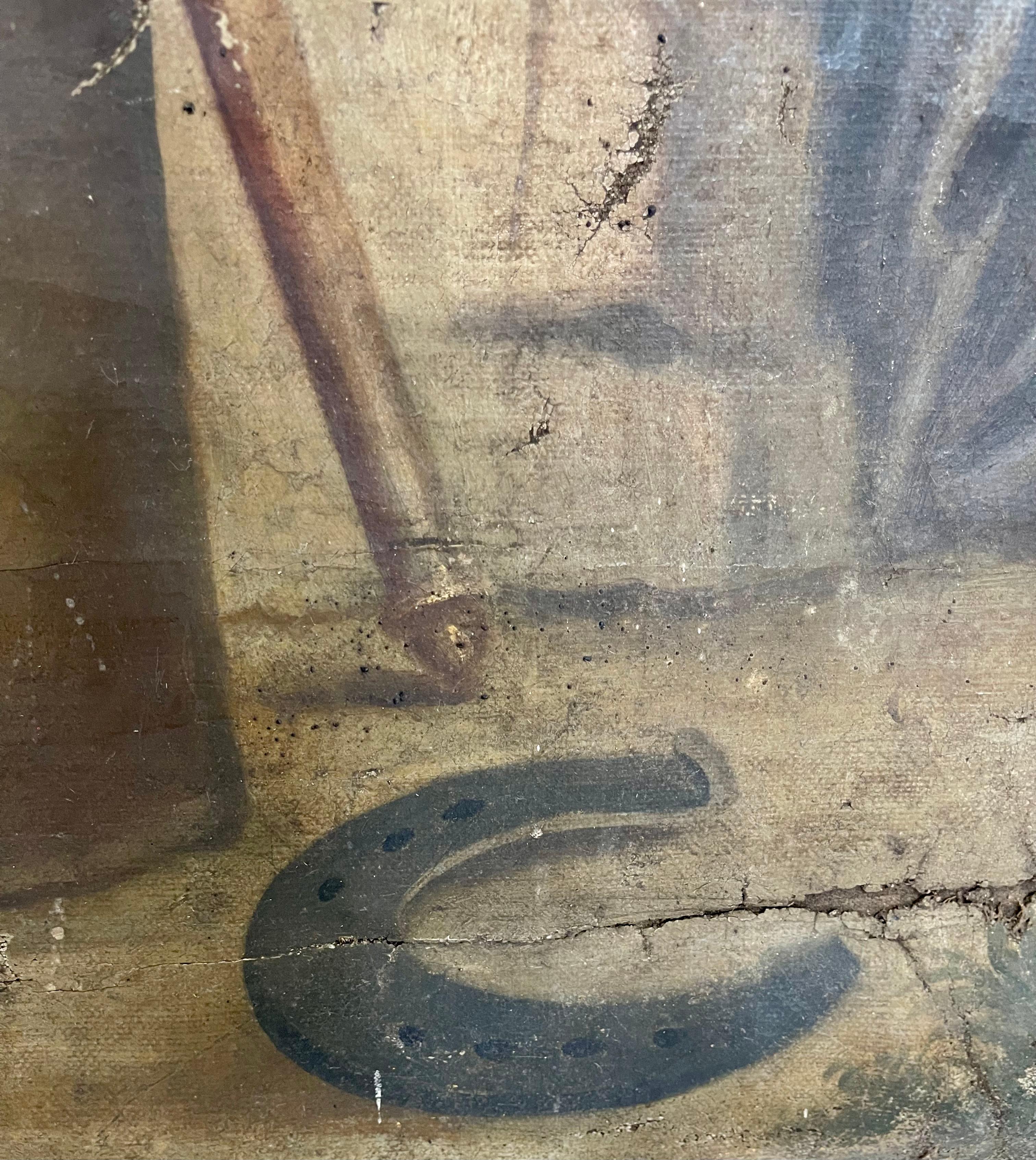 Large Historic 18th-Century Painting of Saint Eligius from 1790 For Sale 6
