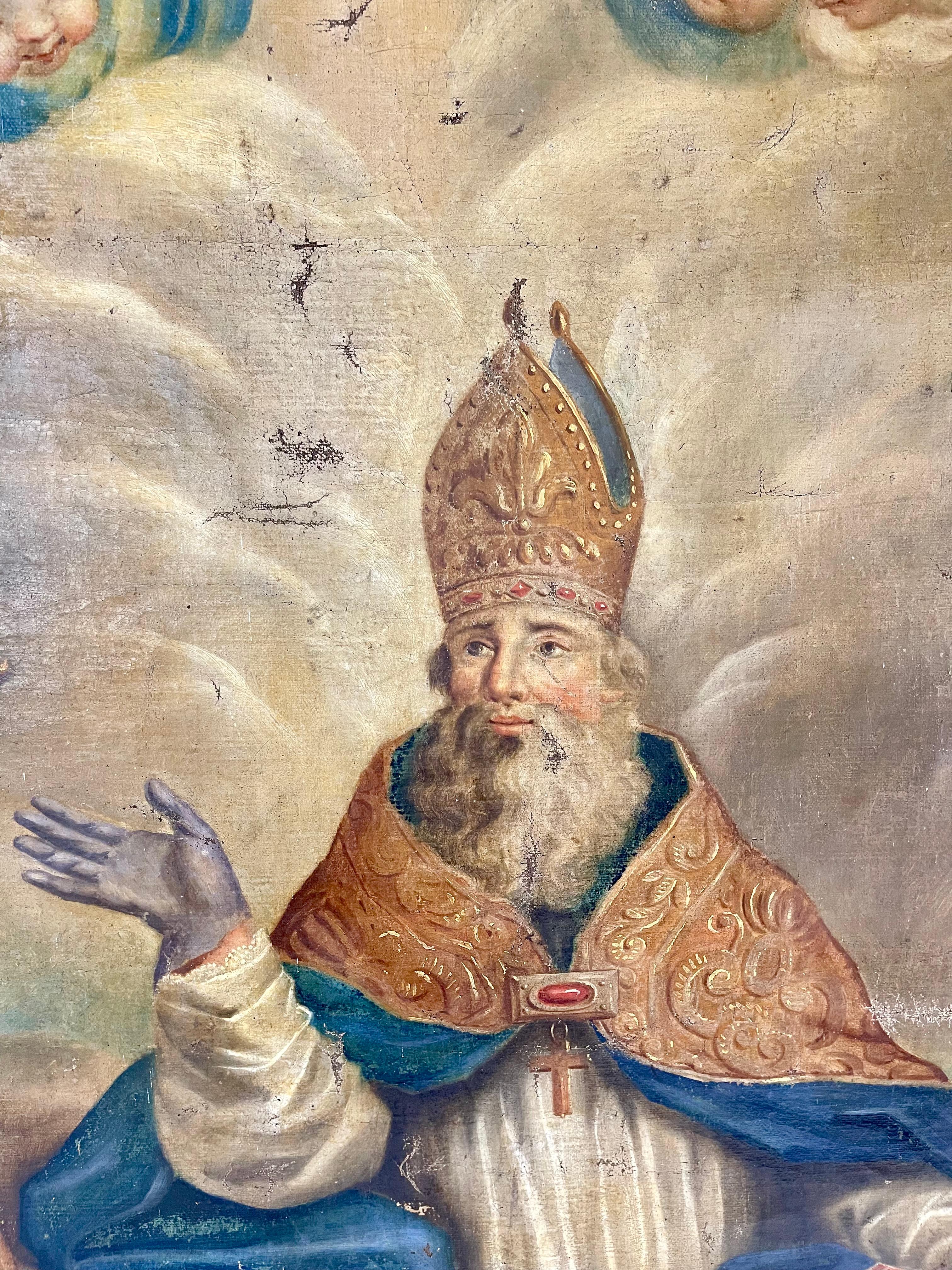 Large Historic 18th-Century Painting of Saint Eligius from 1790 For Sale 2