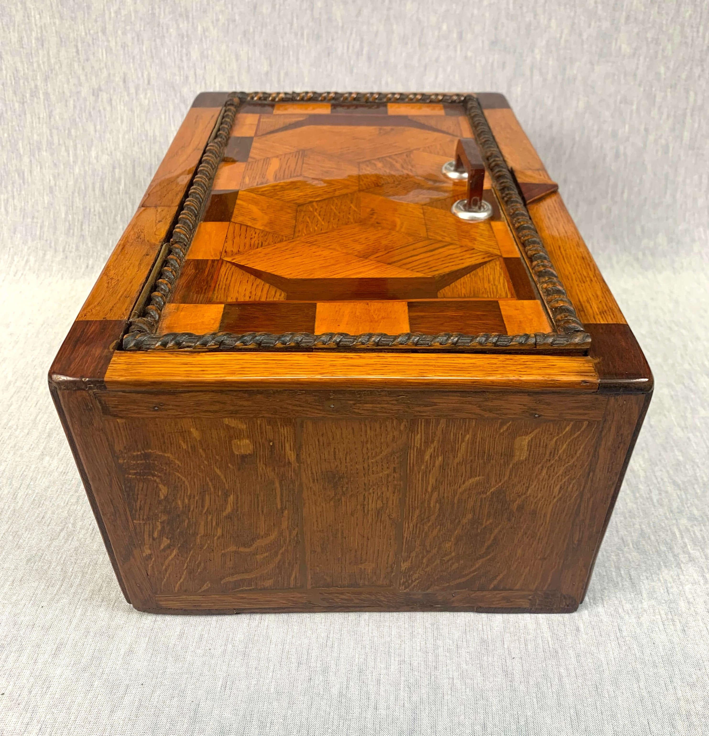 Mid-19th Century Large Historicism Box, Different Hardwoods, South Germany, circa 1860-1880