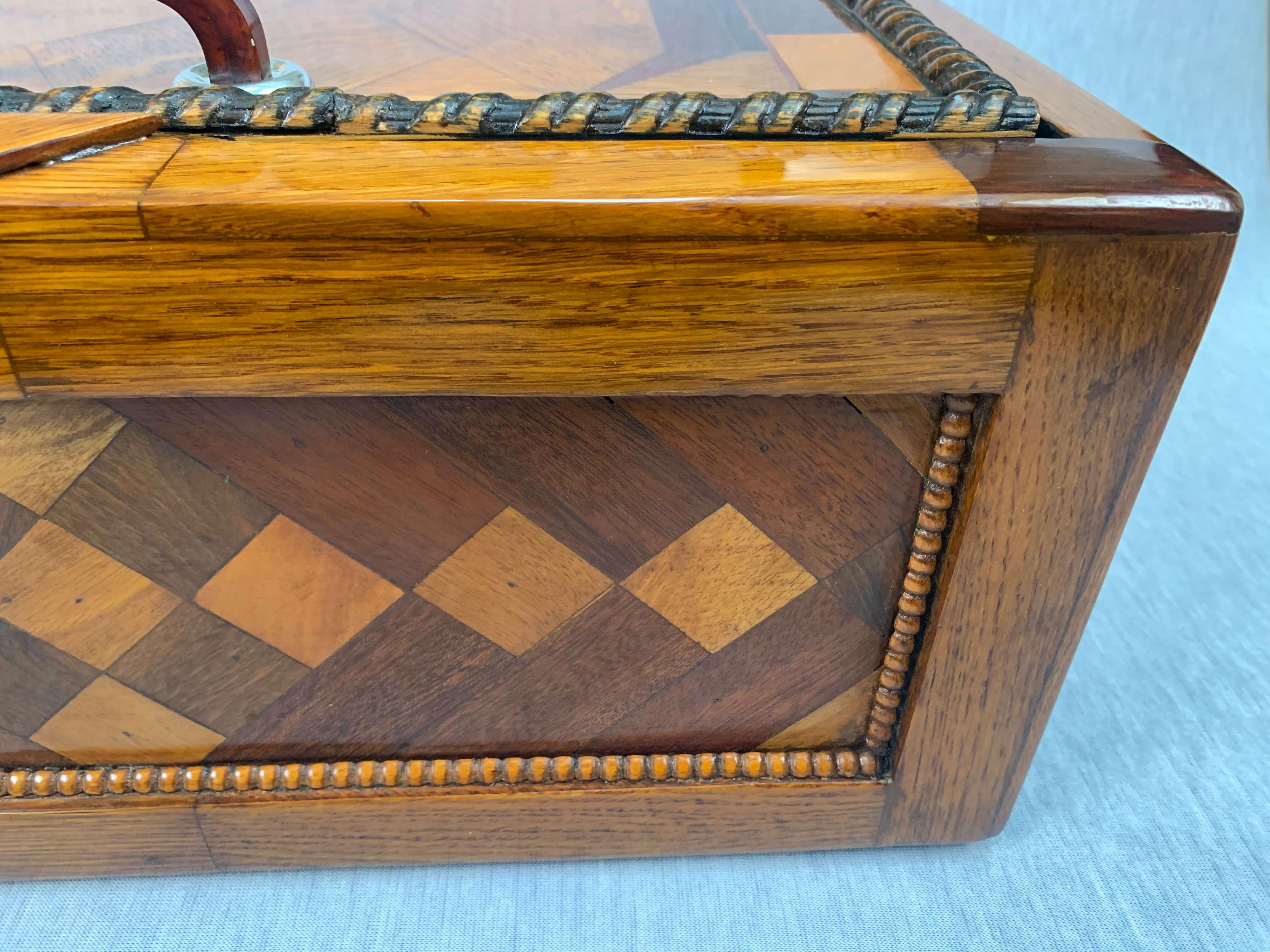 Large Historicism Box, Different Hardwoods, South Germany, circa 1860-1880 1