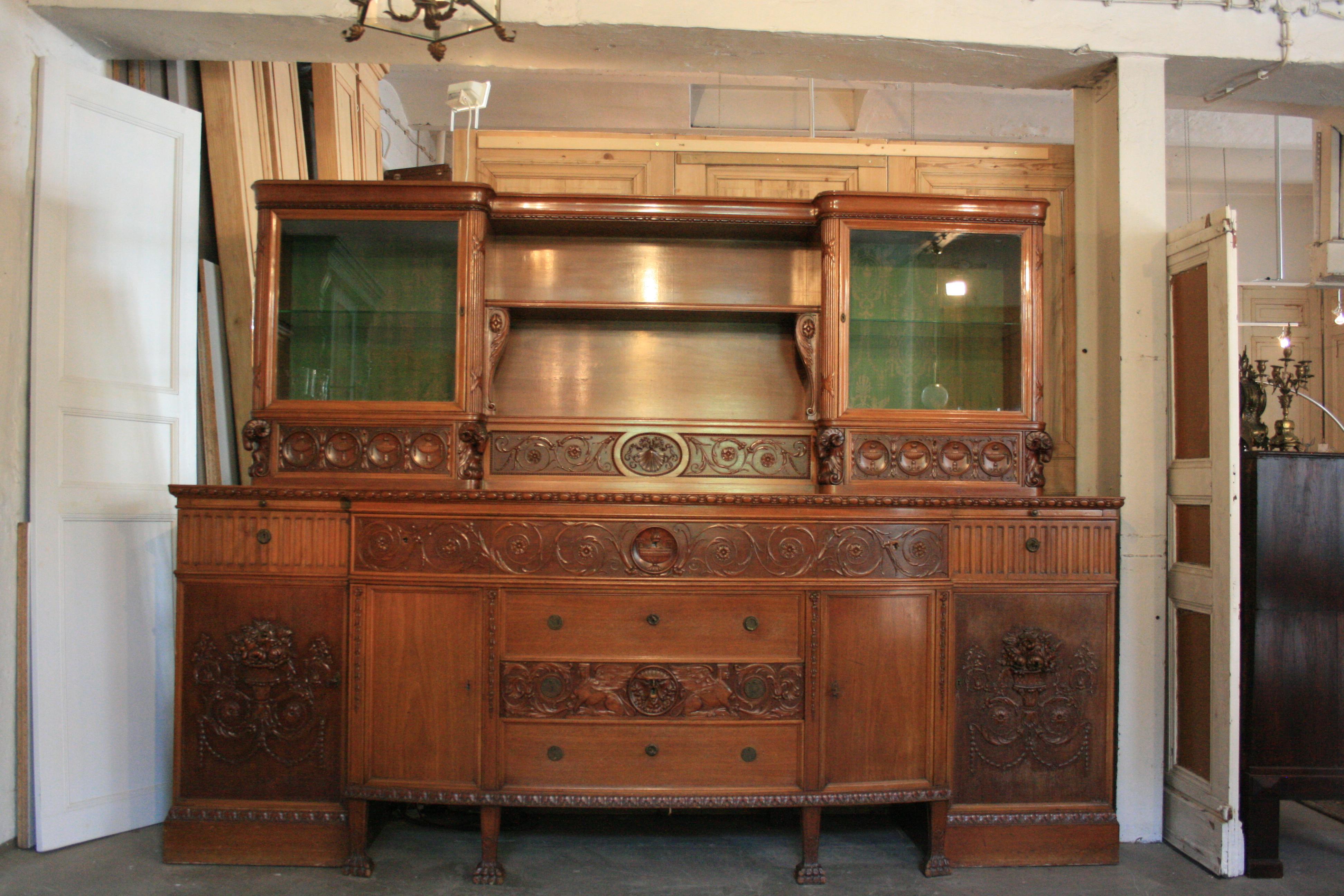 Other Large Historicism Style Pomp Buffet, Nutwood, Germany, circa 1920