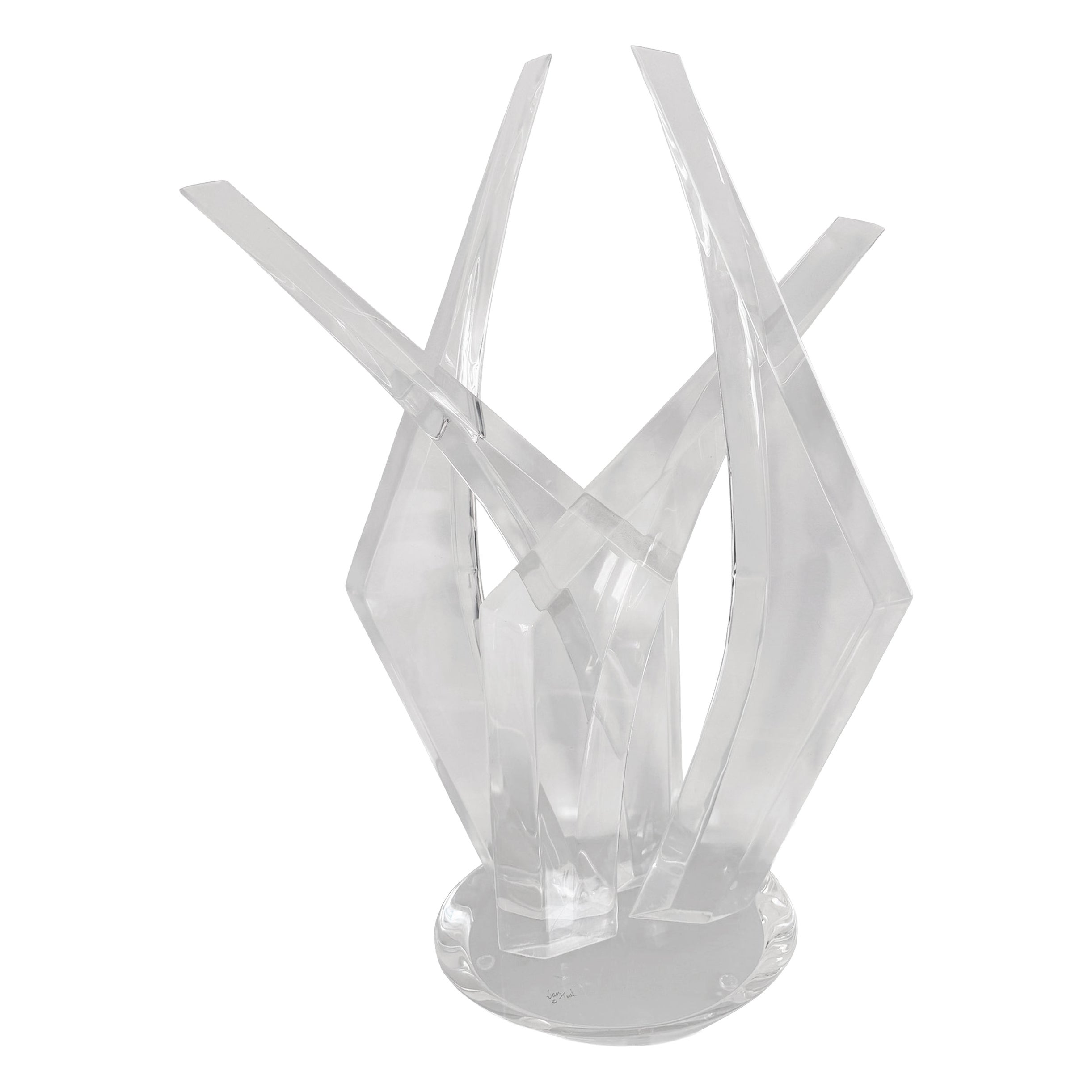 Large Hivo Van Teal Lucite Abstract Sculpture, Miami, 1970s For Sale