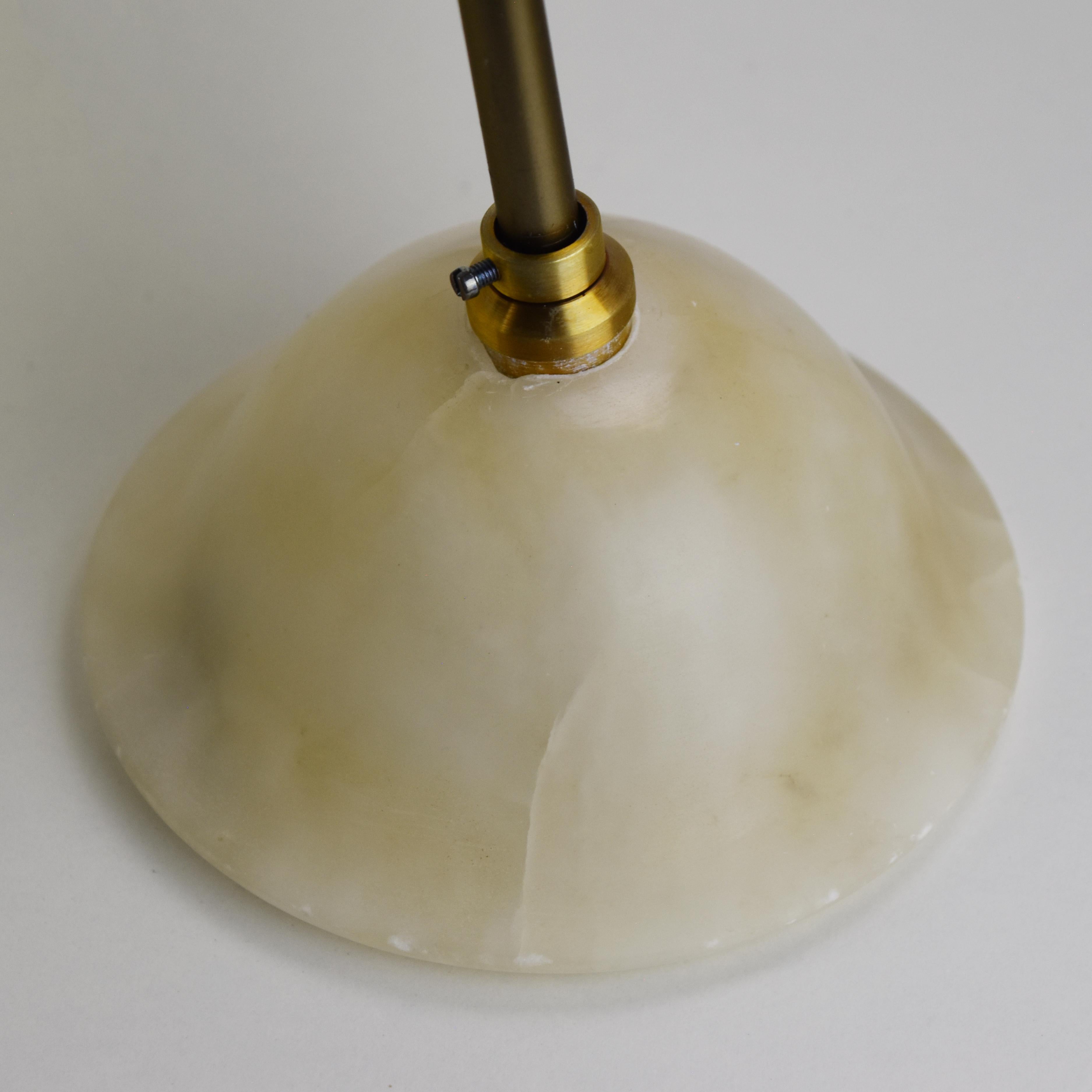 Large Hobnailed Art Deco Bright Alabaster Pendant Light Ceiling Fixture Lamp 2