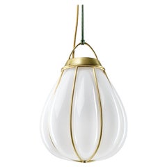 Large 'Hobo' Glass and Brass Pendant by Örsjö