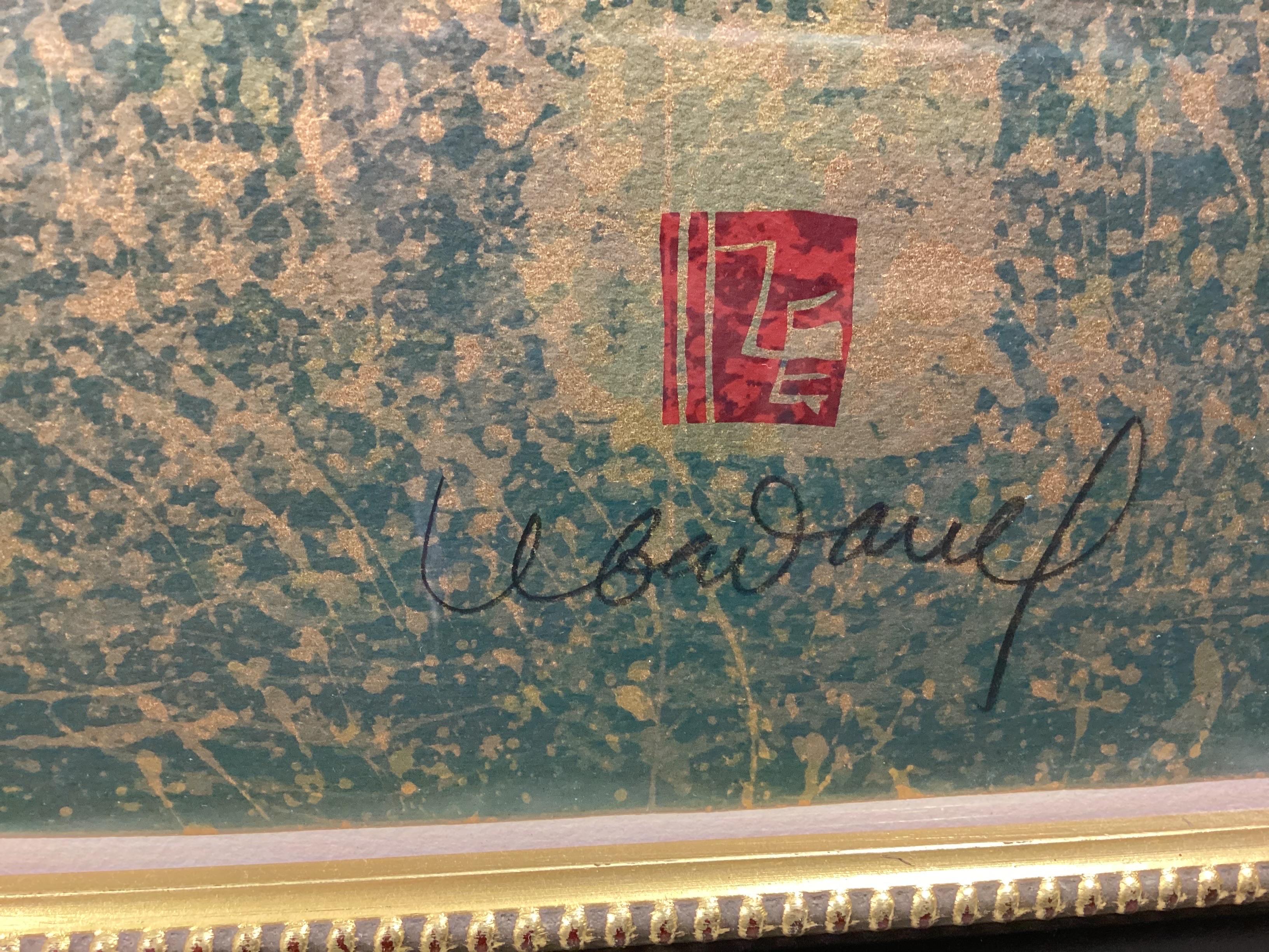 Grande lithographie rare encadrée signée et numérotée Hoi LeBaDang  en vente 1