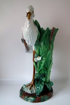 Large Holdcroft Majolica Stork Stick Stand