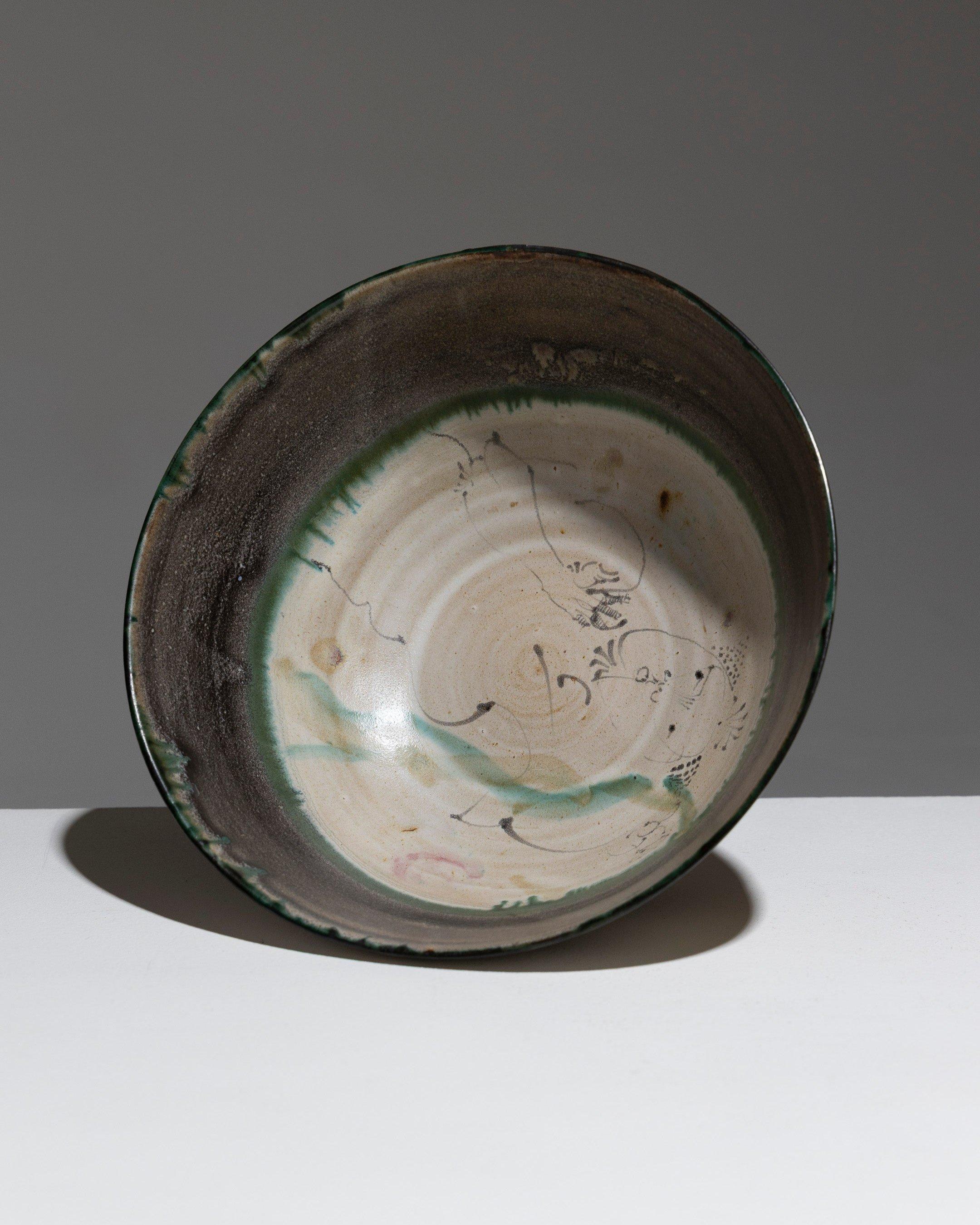 Gran cuenco hueco de loza, Gilbert Portanier, años 60 siglo XX en venta