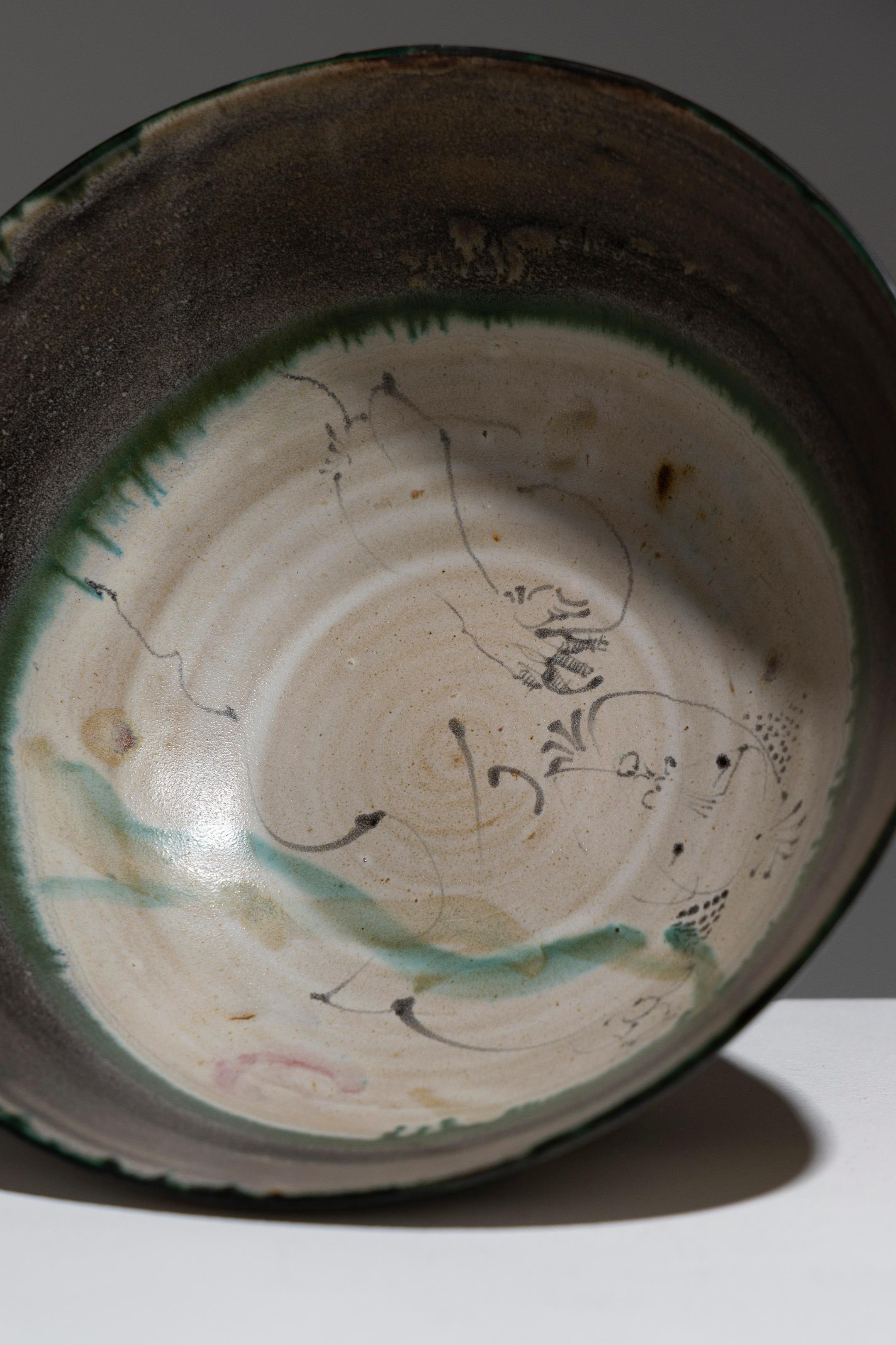 Gran cuenco hueco de loza, Gilbert Portanier, años 60 1