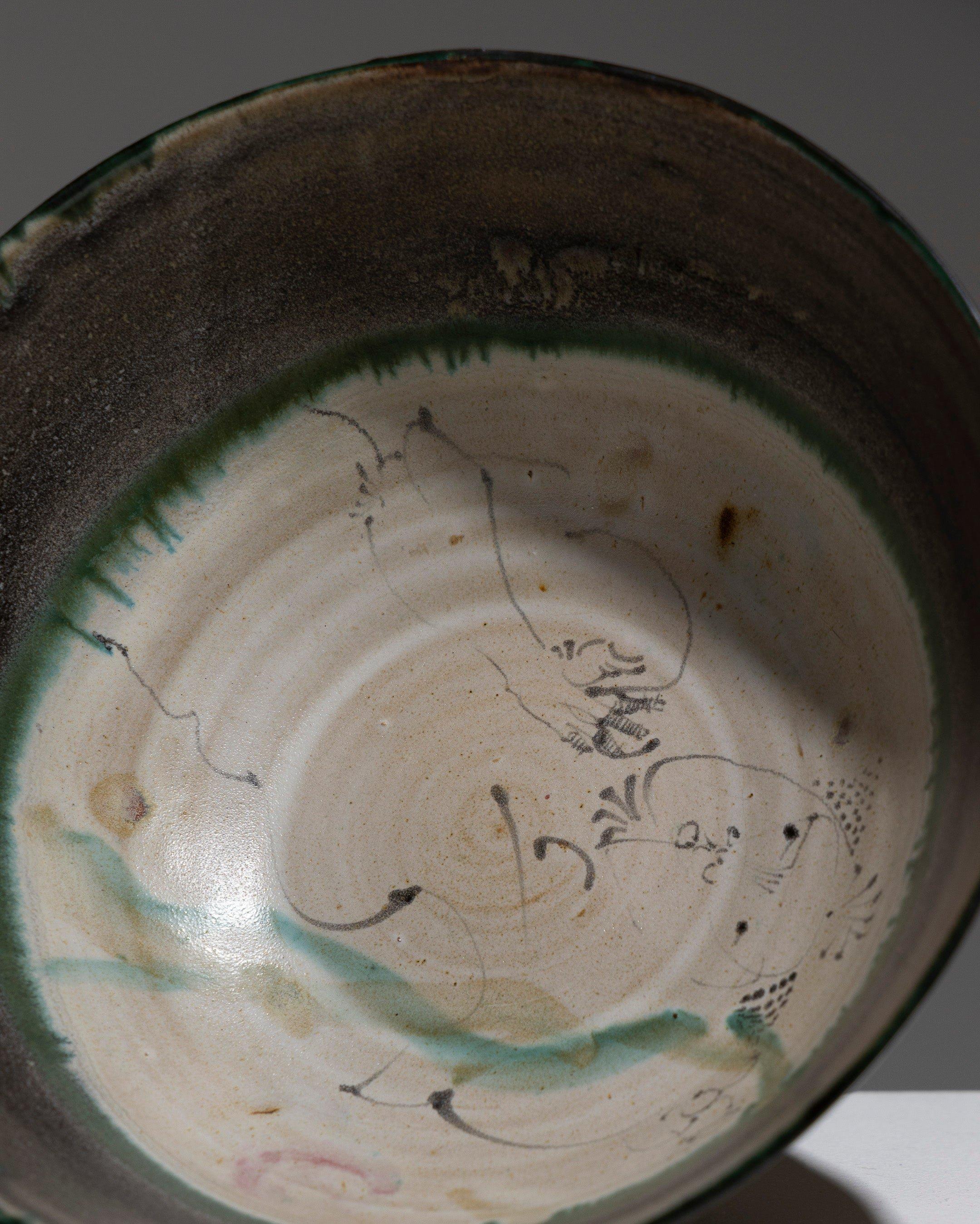 Gran cuenco hueco de loza, Gilbert Portanier, años 60 en venta 1