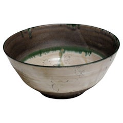 Large Hollow Bowl in Faience, Gilbert Portanier, 1960s