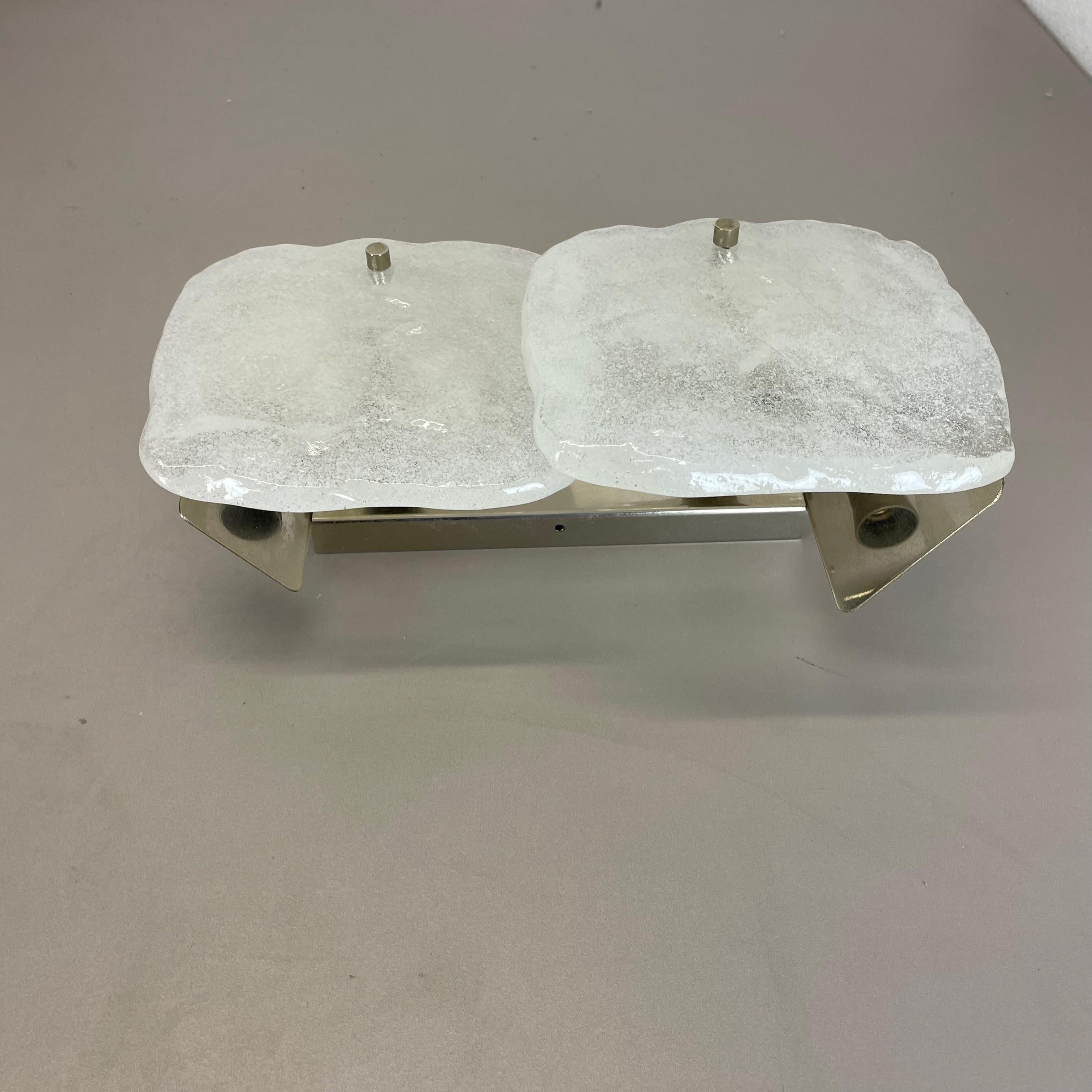 Grande applique en verre Hollywood Regency à 2 éclairages par Kalmar Lights, Autriche, années 1960 en vente 5