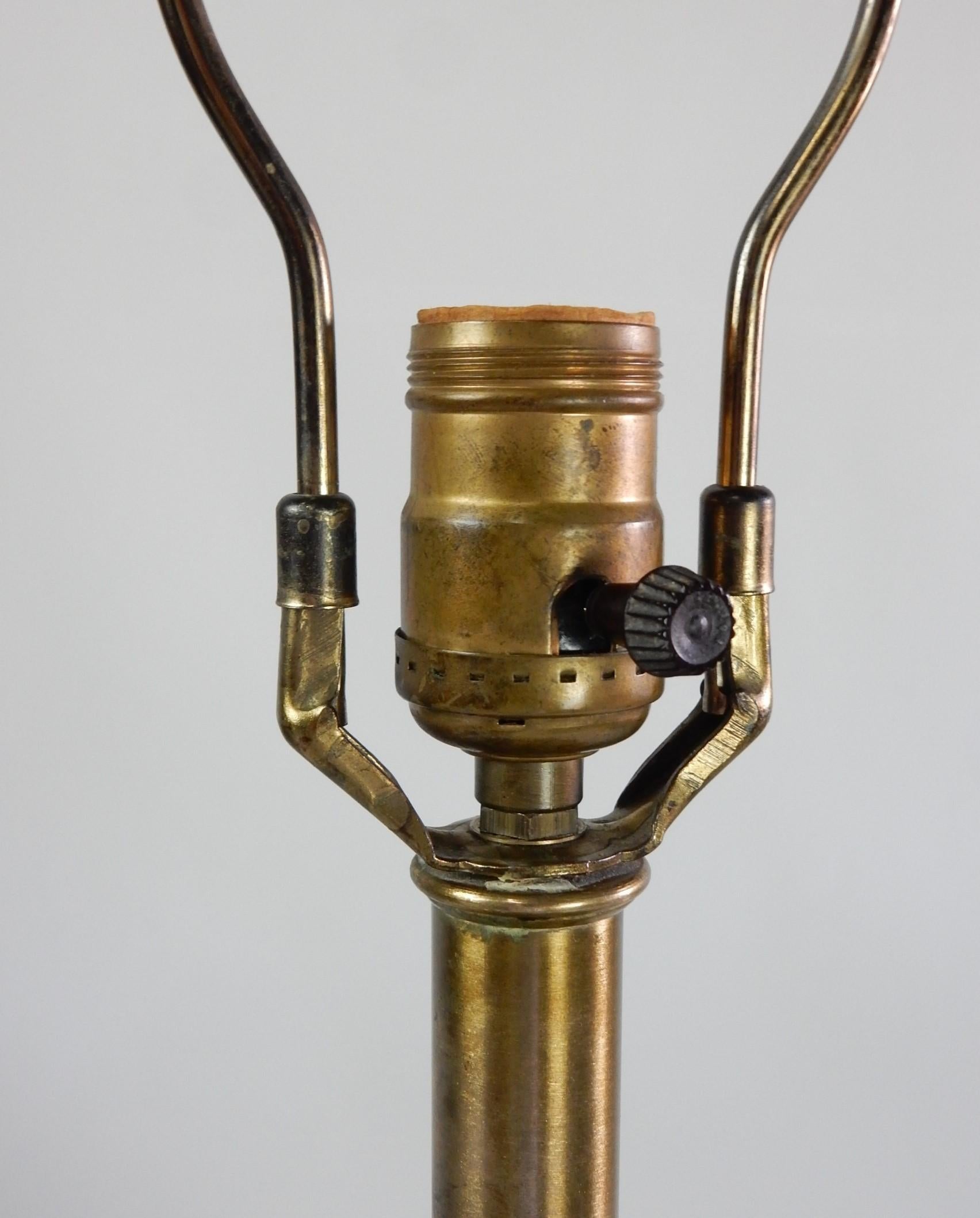 Large Hollywood Regency Brass Lotus Table Lamp by Feldman Lamp CO 1960's For Sale 2