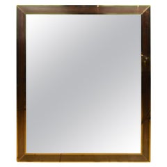 Large Copper and Brass Mirror, Belgo Chrome Style, 1970s