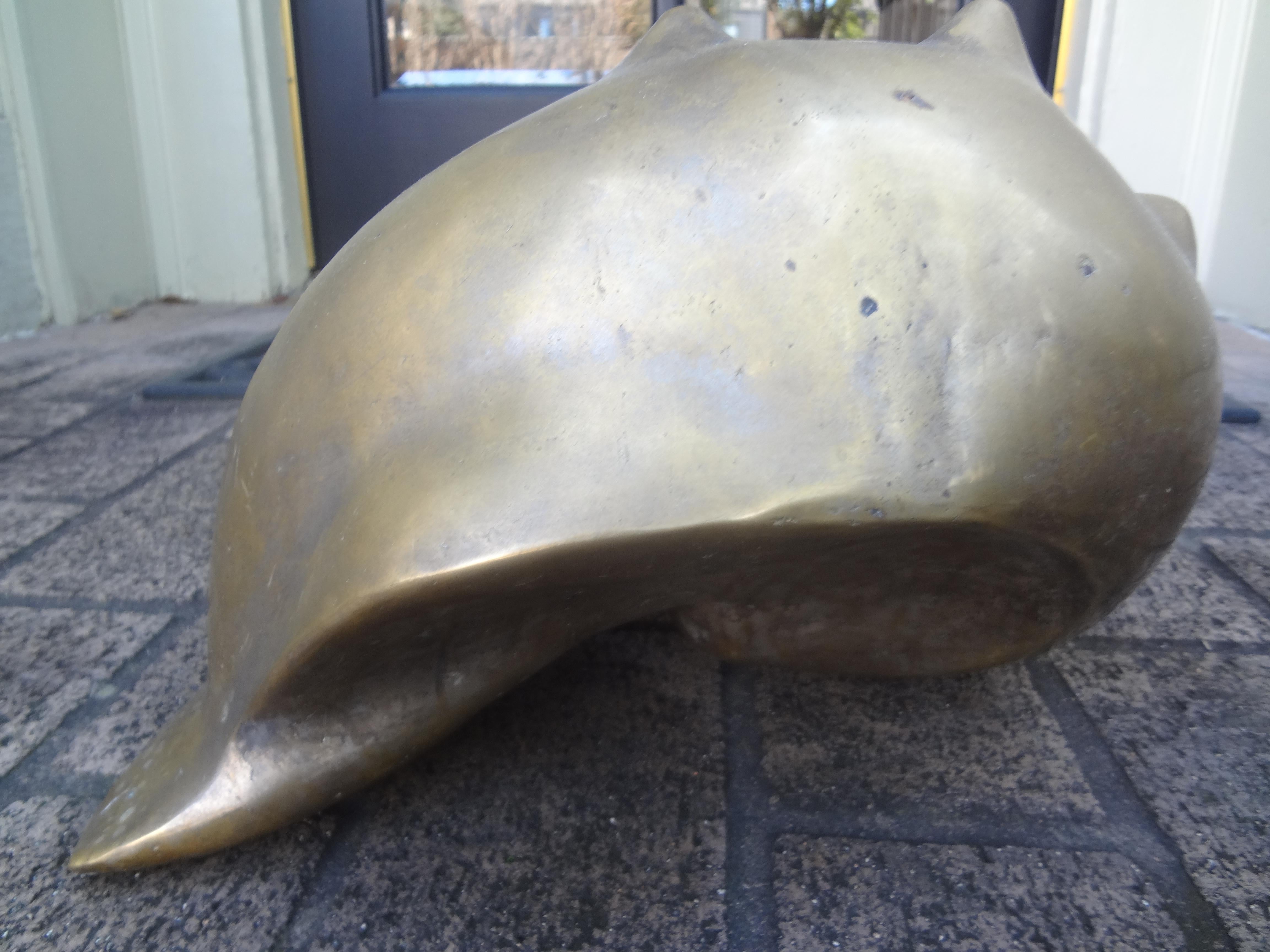 Large Hollywood Regency Brass Seashell For Sale 1