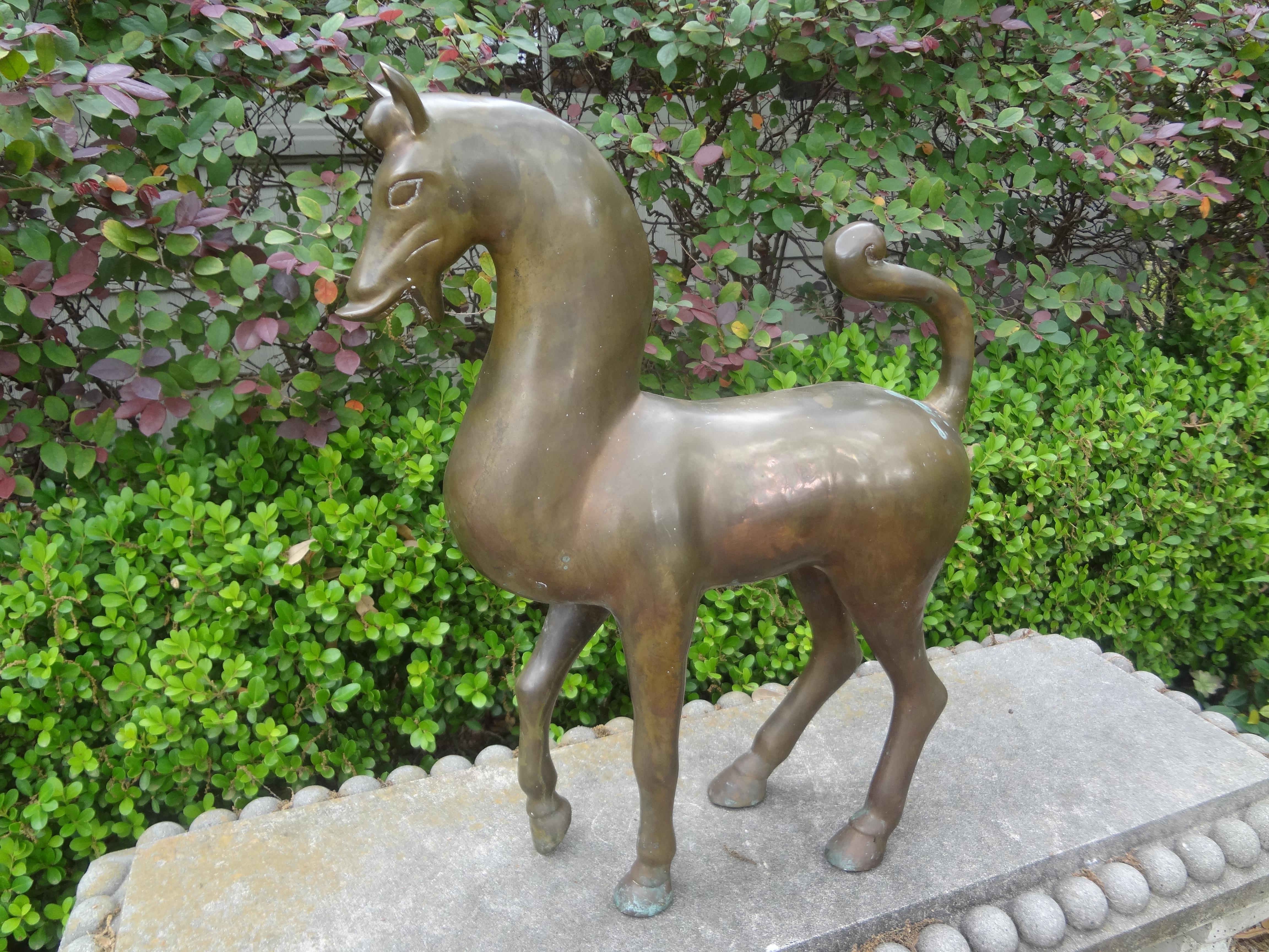 large brass horse