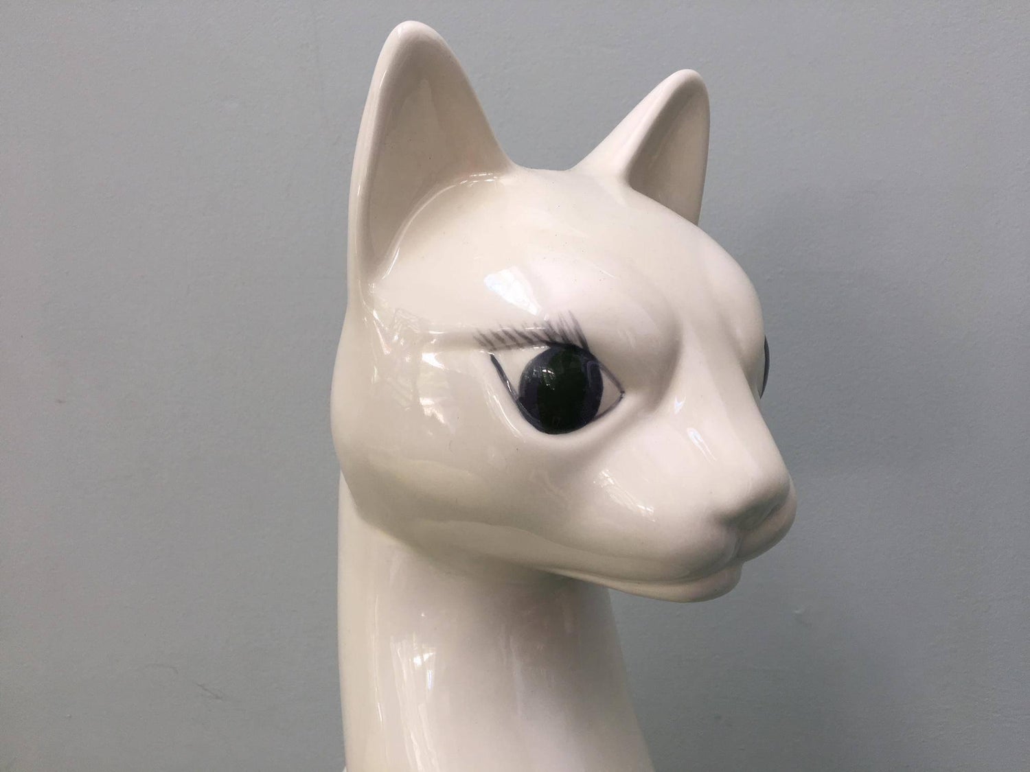 Large Hollywood Regency Ceramic Cat Statue At 1stdibs