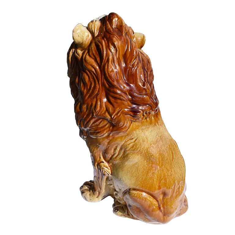large ceramic lion statue